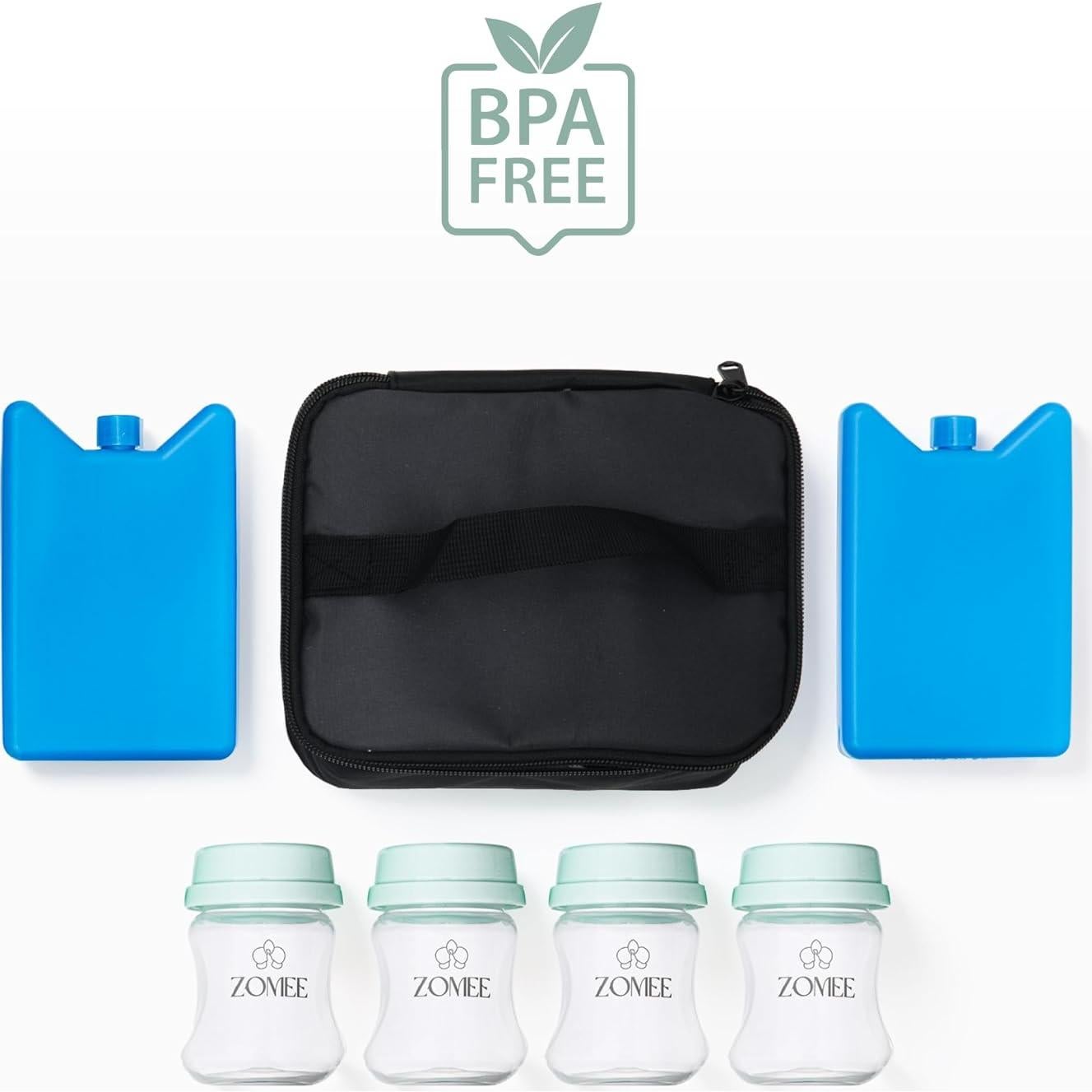 Bolsa Térmica Zomee para Leche Materna con 4 Biberones y Hielo