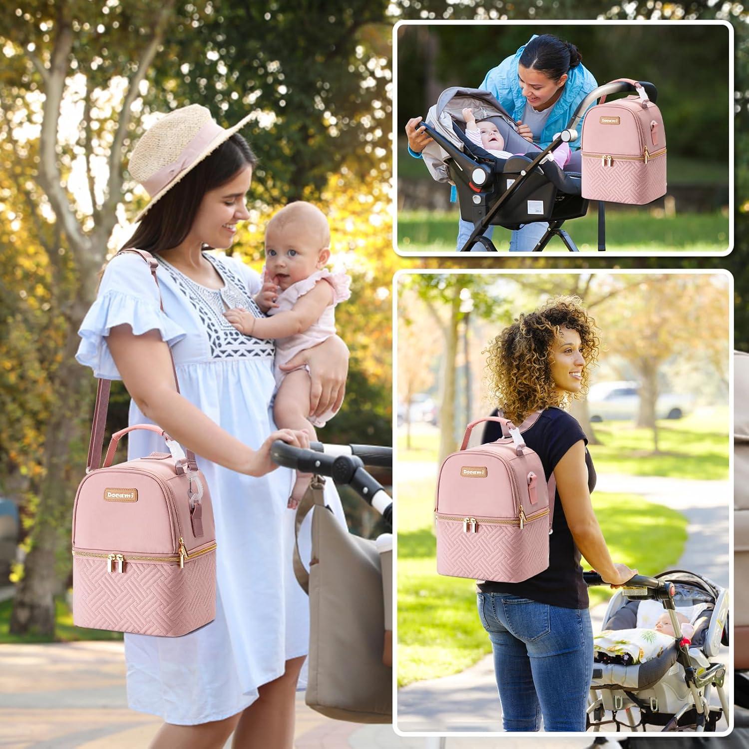 Bolsa Enfriadora de Leche Materna Docami Rosa 6 Botellas 266 ml