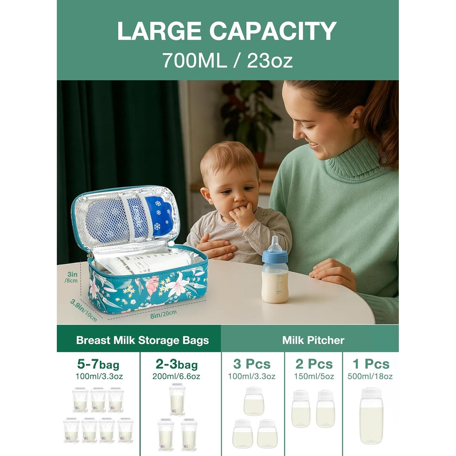 Bolsa de Viaje para Leche Materna WIBOND con Termómetro 20oz