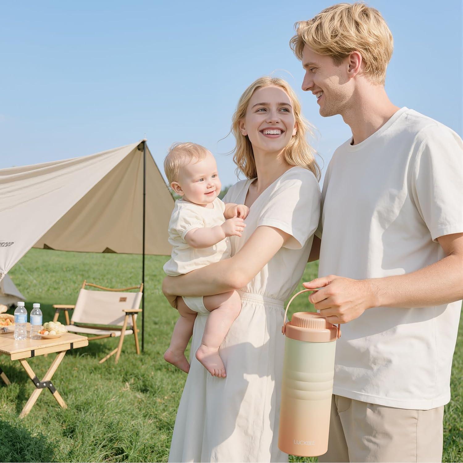 Enfriador de Leche Materna LUCKBEE 24H Rosa 0.47L Aislado