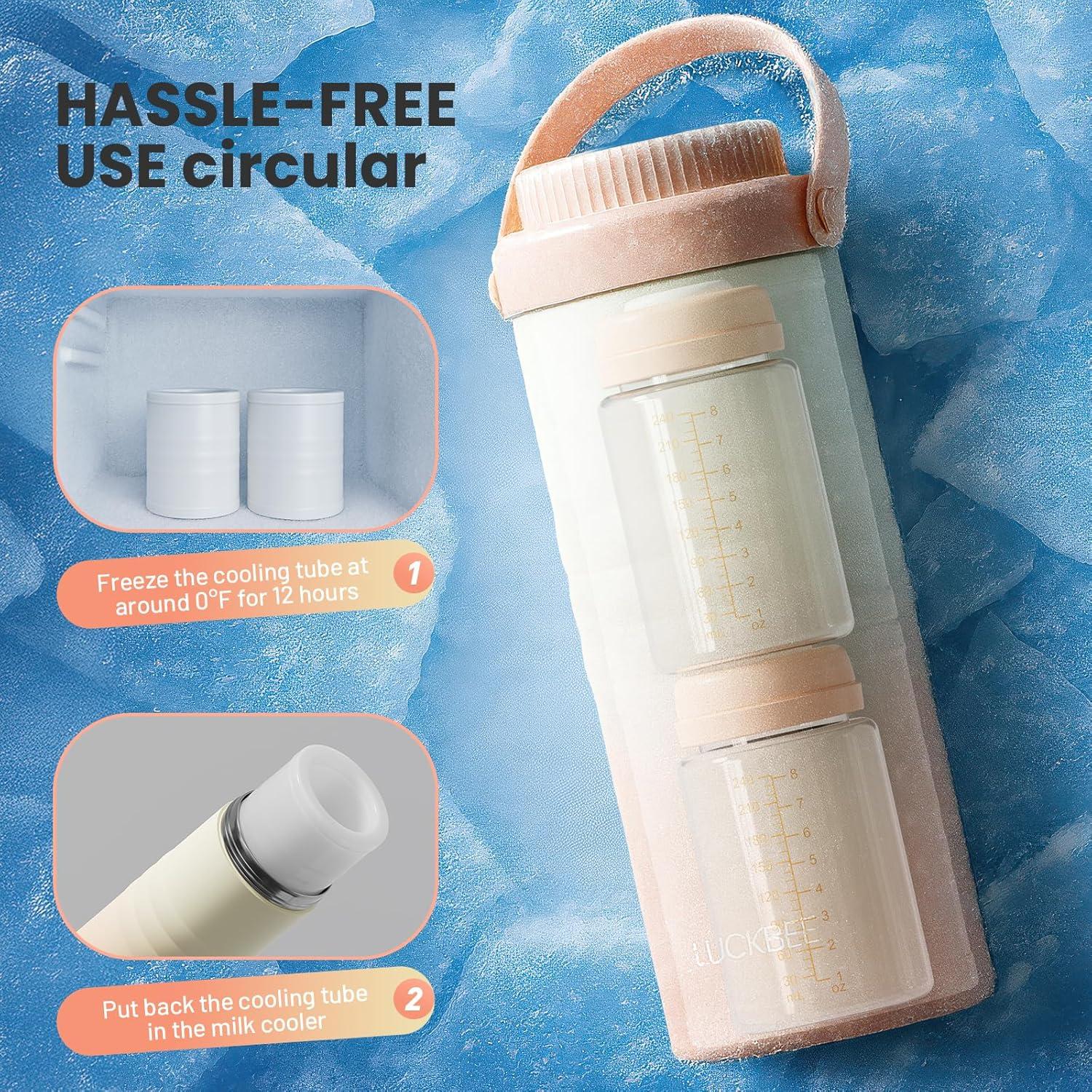 Enfriador de Leche Materna LUCKBEE 24H Rosa 0.47L Aislado