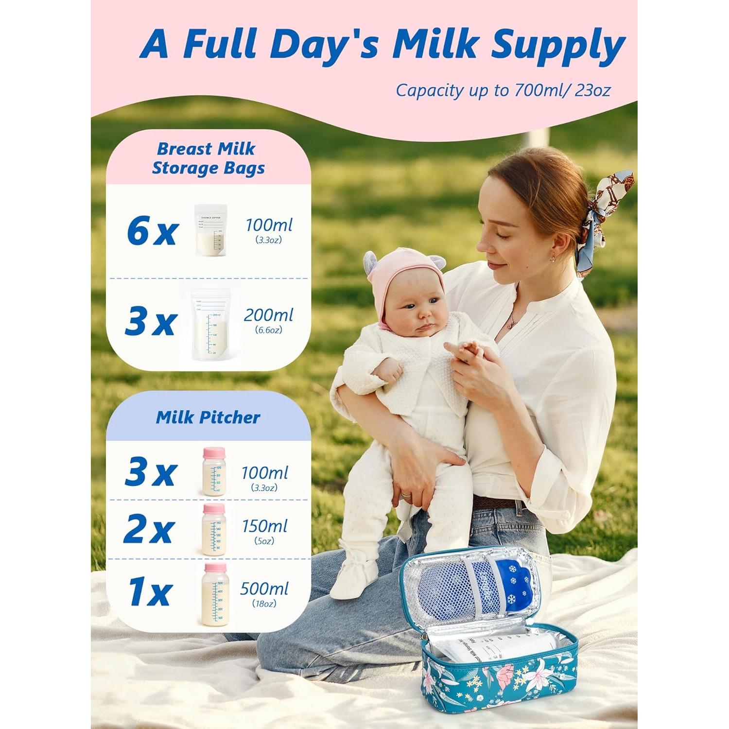 Bolsa de Viaje para Leche Materna DawnBox - 0.59kg, Pantalla Temperatura