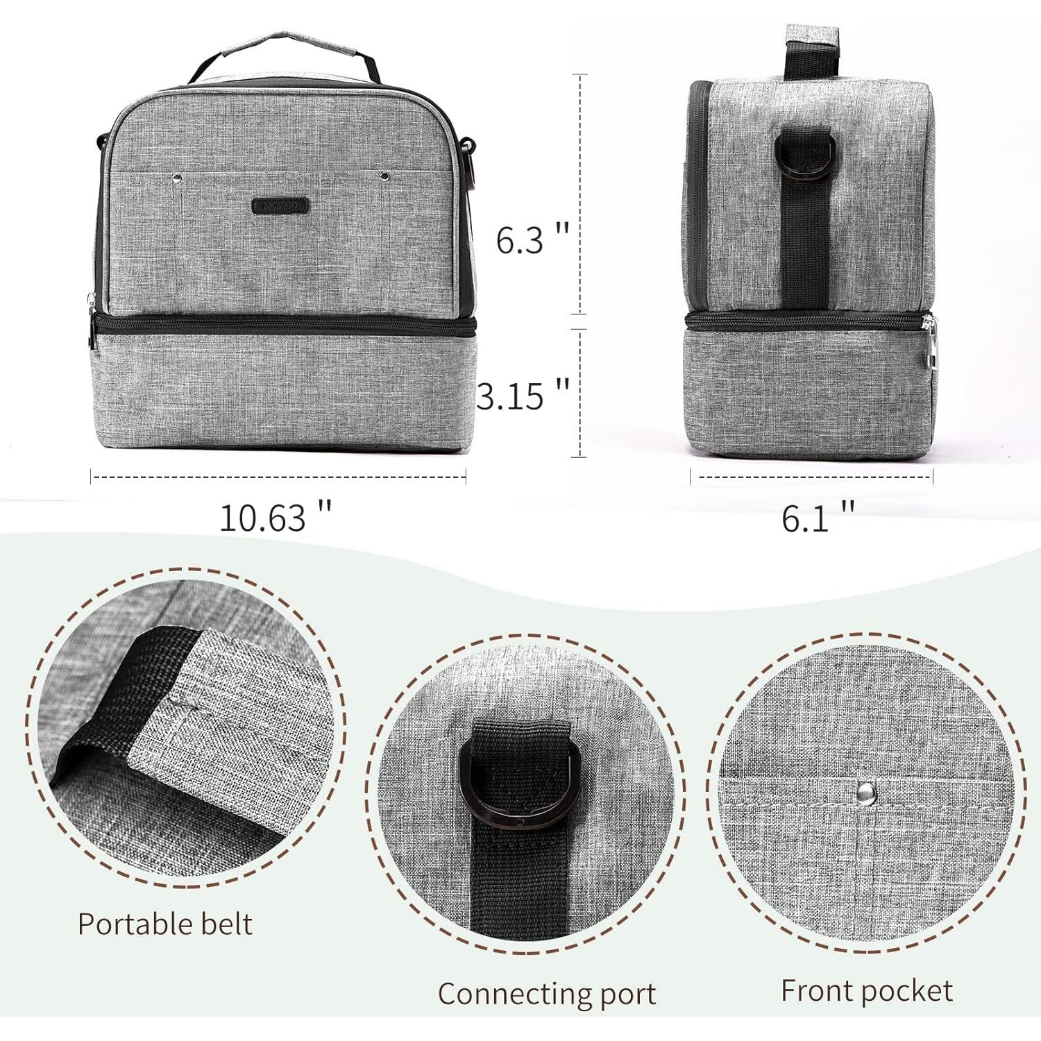 Bolsa Térmica para Leche Materna Lmbabter - Doble Capa Gris