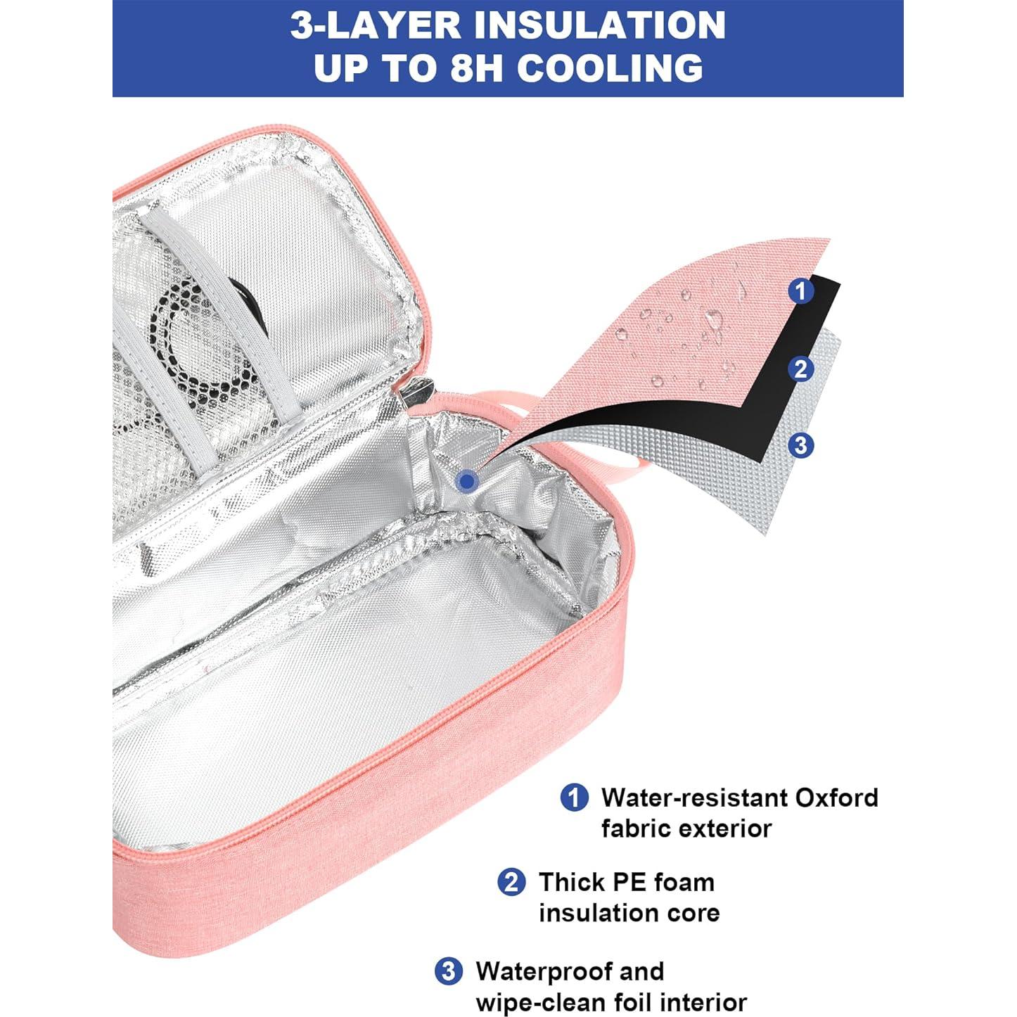 Bolsa de Viaje para Leche Materna YOUSHARES Rosa con Termómetro