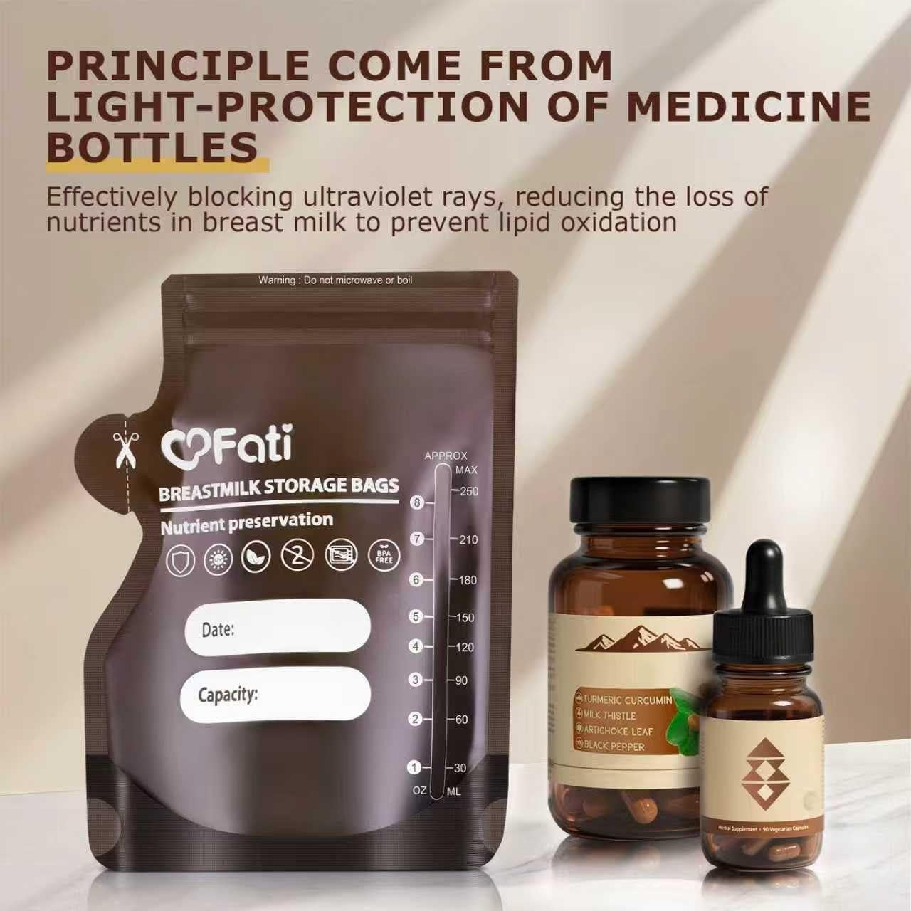 Bolsas de Almacenamiento de Leche Materna FATI 60 Pcs 240ml