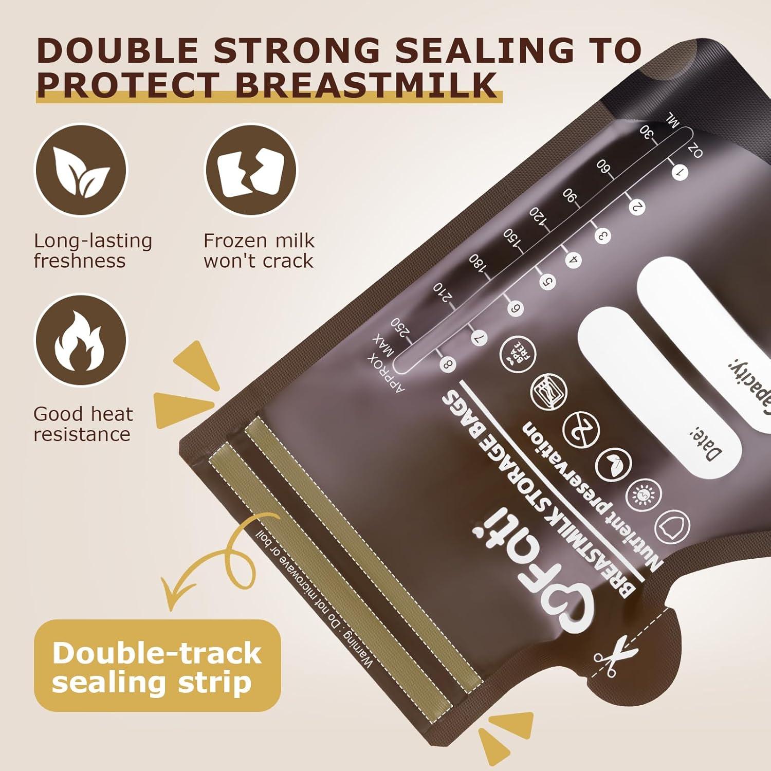 Bolsas de Almacenamiento de Leche Materna FATI 60 Pcs 240ml