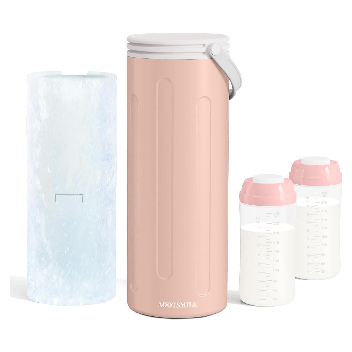 Enfriador de Leche Materna AOOTSMILE 22oz Rosa 360°