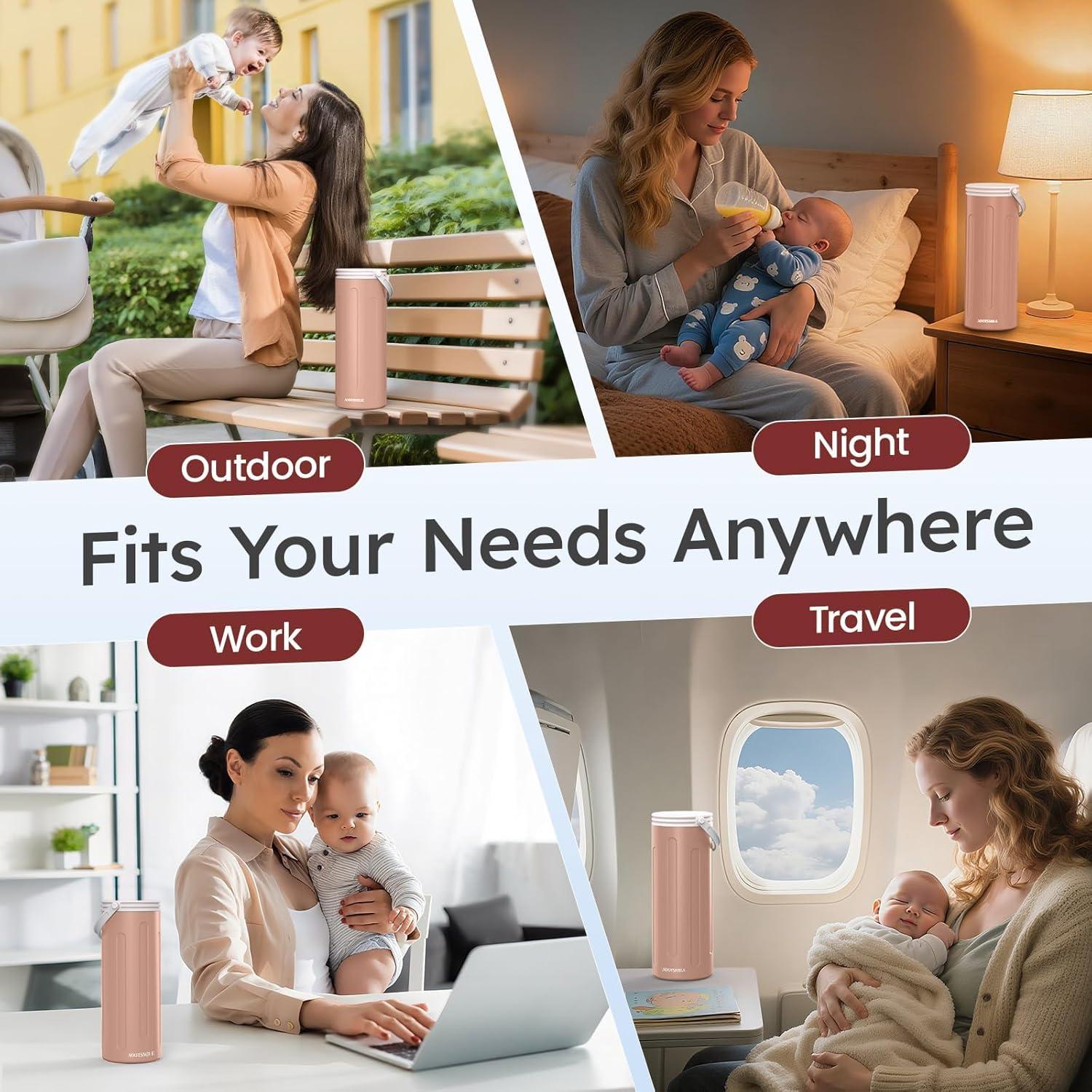 Enfriador de Leche Materna AOOTSMILE 22oz Rosa 360°