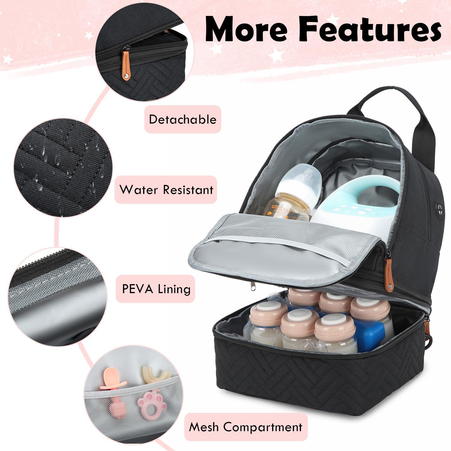 Bolsa Extractora de Leche Materna SLINRKE Negra - Aislante y Portátil