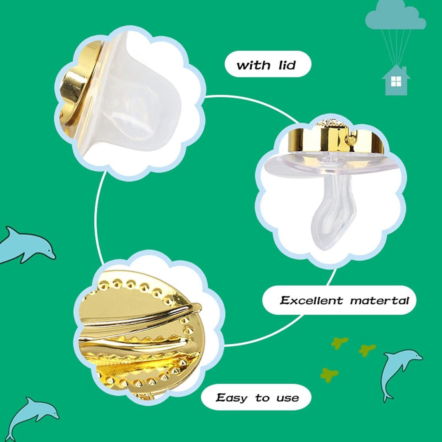 Chupete Curvado Focket para Bebé con Clip y Letras Iniciales