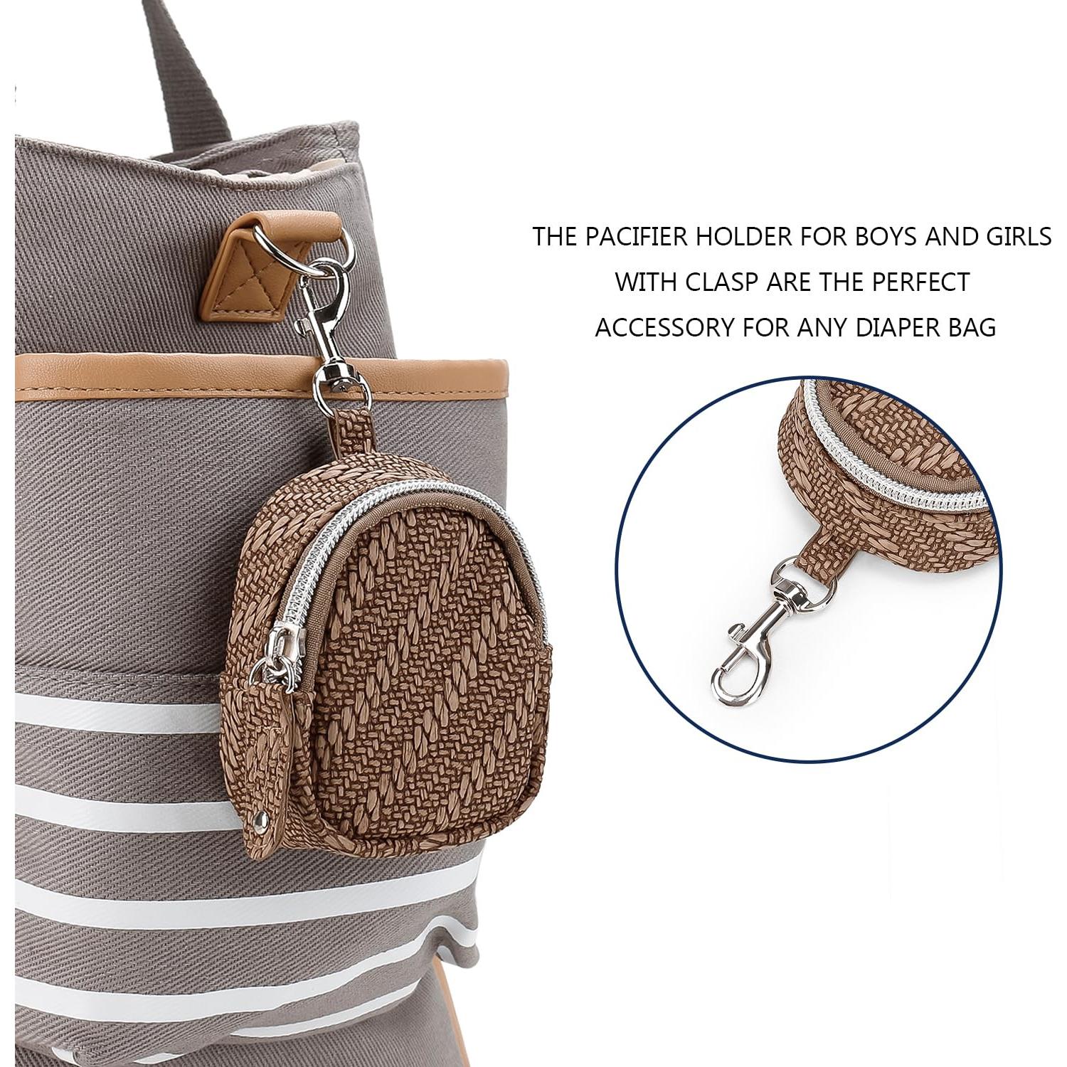 Bolsa para Chupetes MOMIGO - Soporte con Clip Marrón