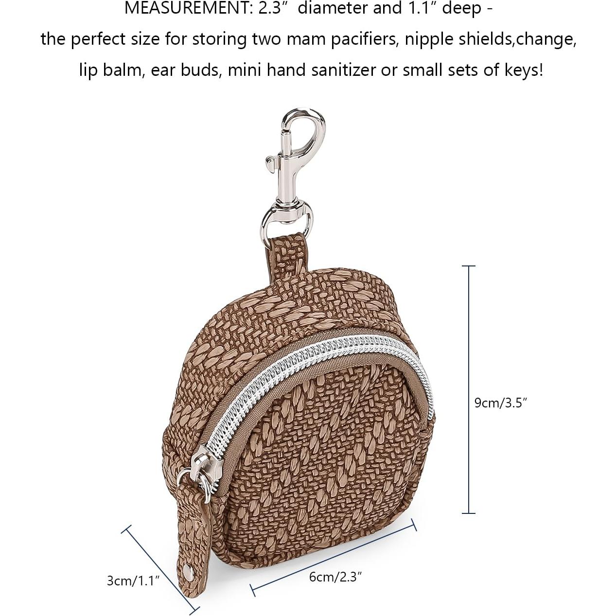 Bolsa para Chupetes MOMIGO - Soporte con Clip Marrón