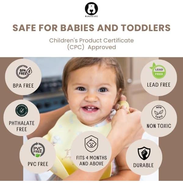Babero y Tapete de Silicona Mamabear | Ajustable, Impermeable, Libre de BPA