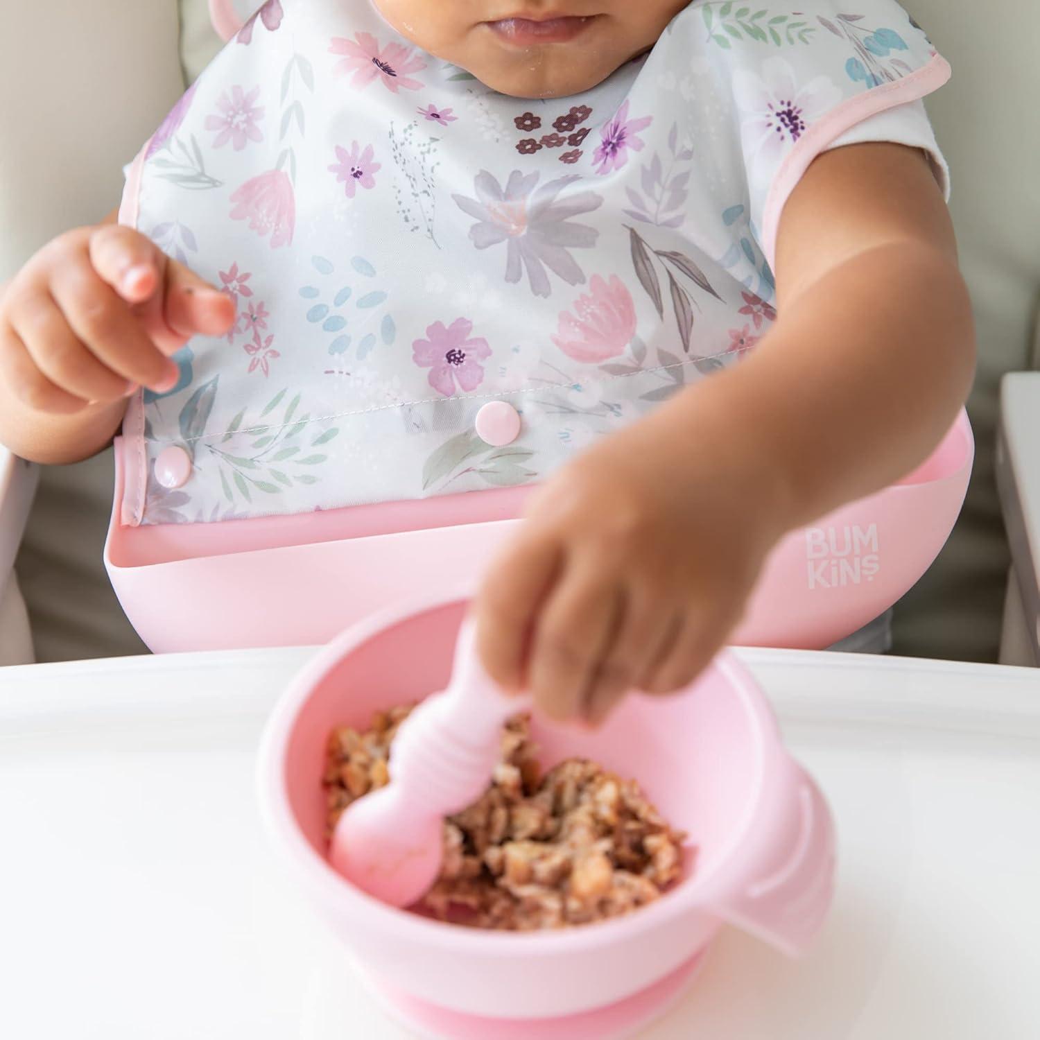 Bibs de Silicona Bumkins Floral para Bebé 6-24 Meses