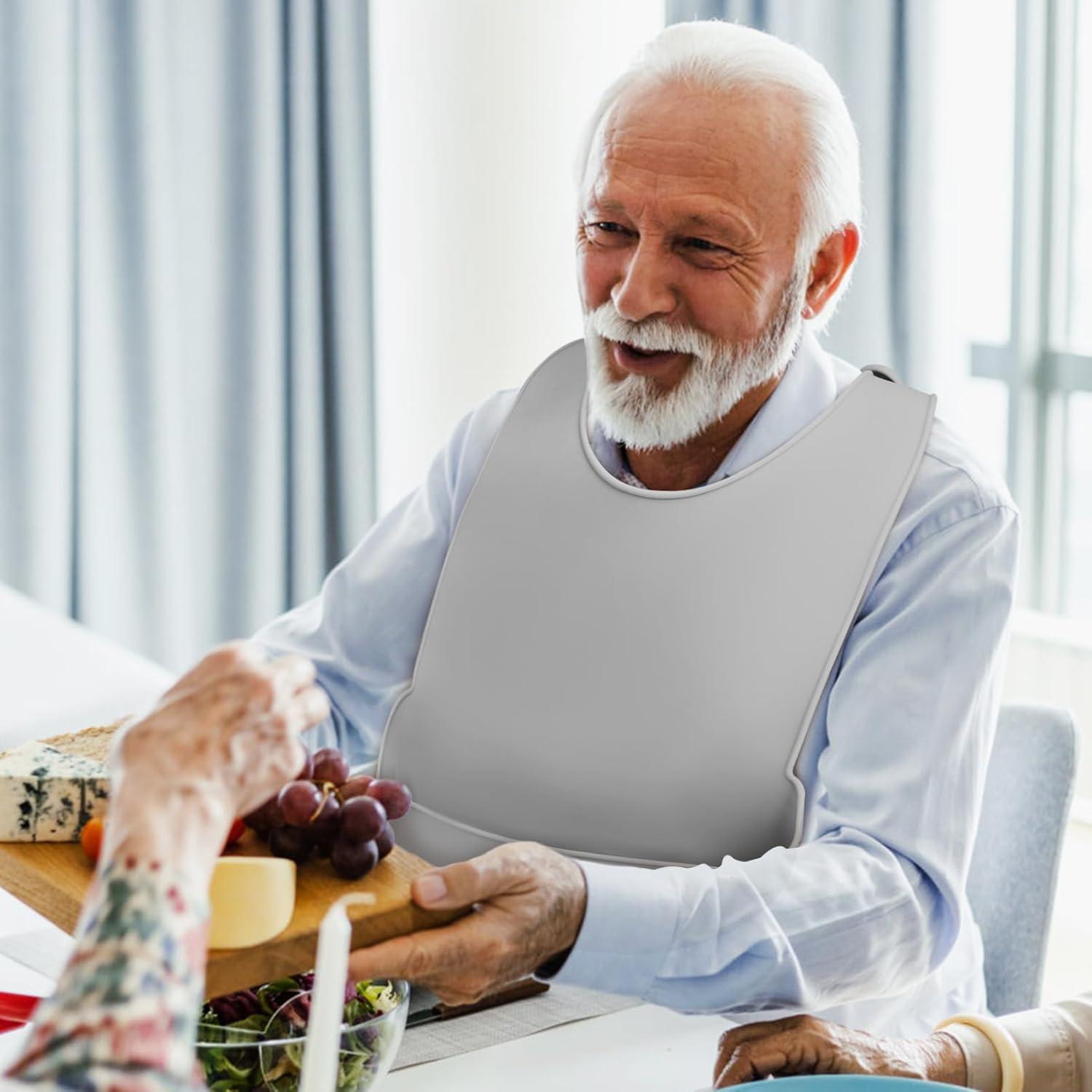 Babero de Silicona para Adultos FOMIYES - Impermeable y Ajustable 42x28cm