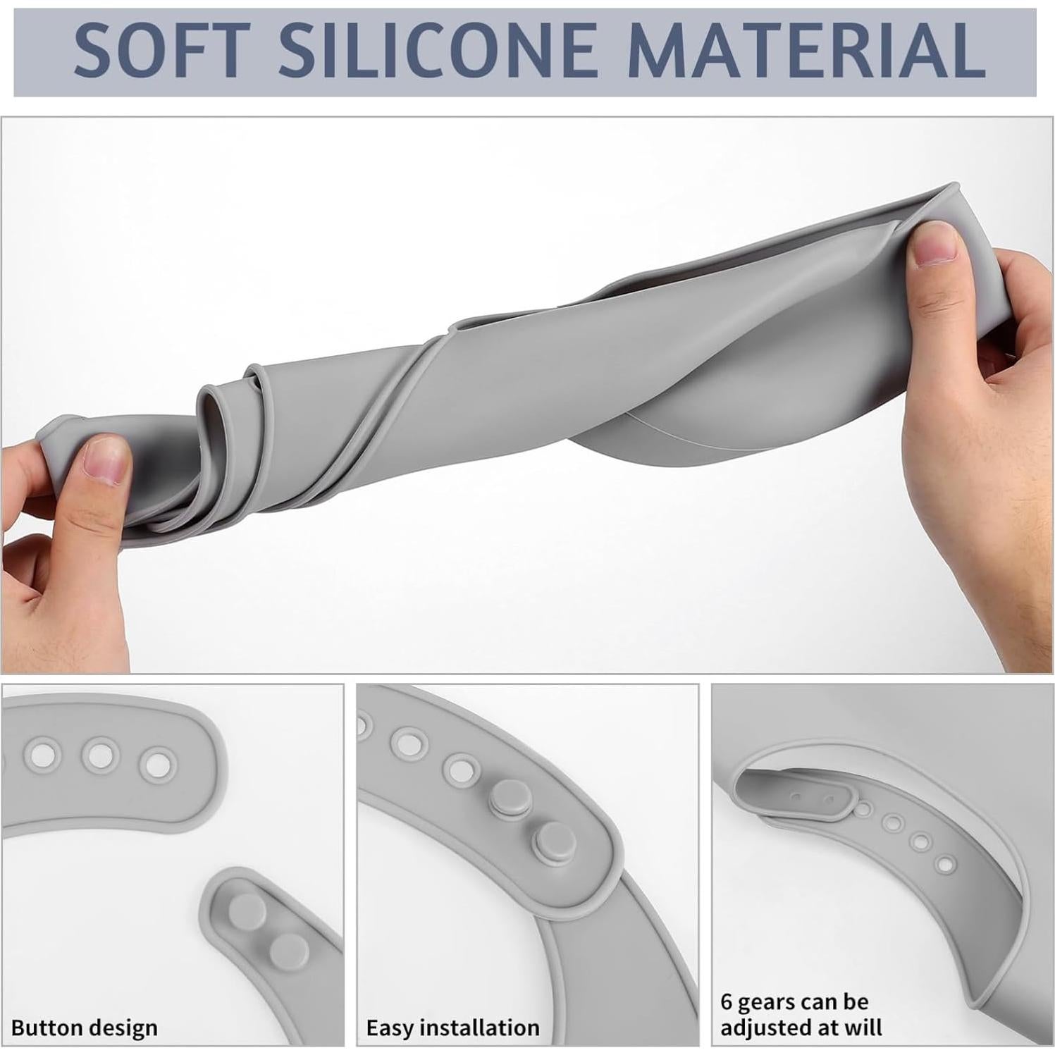 Babero de Silicona para Adultos FOMIYES - Impermeable y Ajustable 42x28cm