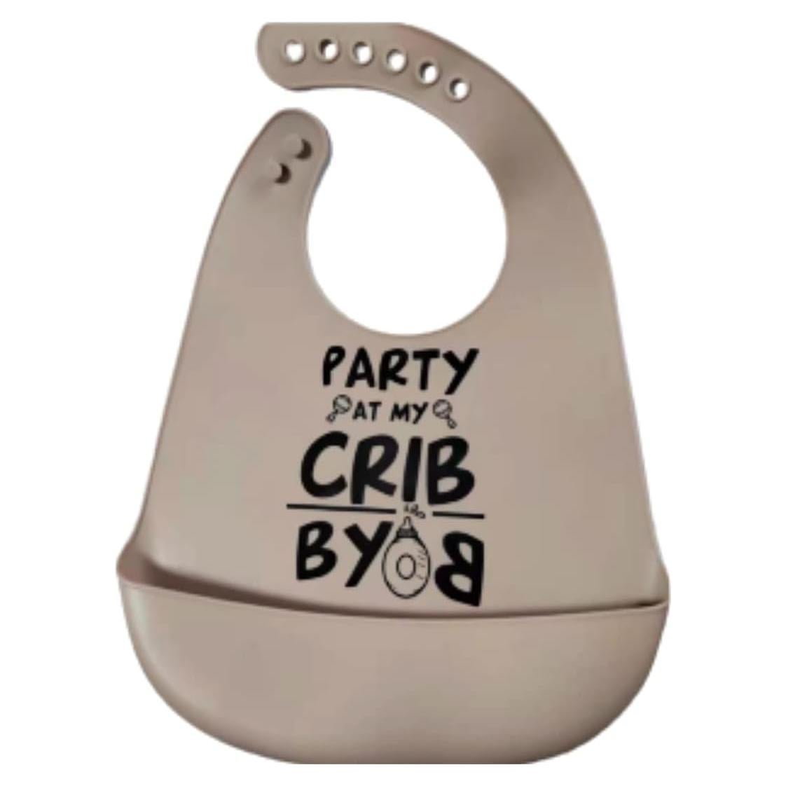 Babero de Silicona para Bebé Unisex BYOB Libre de BPA Beige