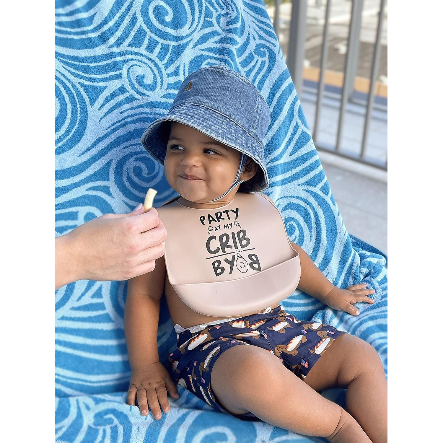 Babero de Silicona para Bebé Unisex BYOB Libre de BPA Beige