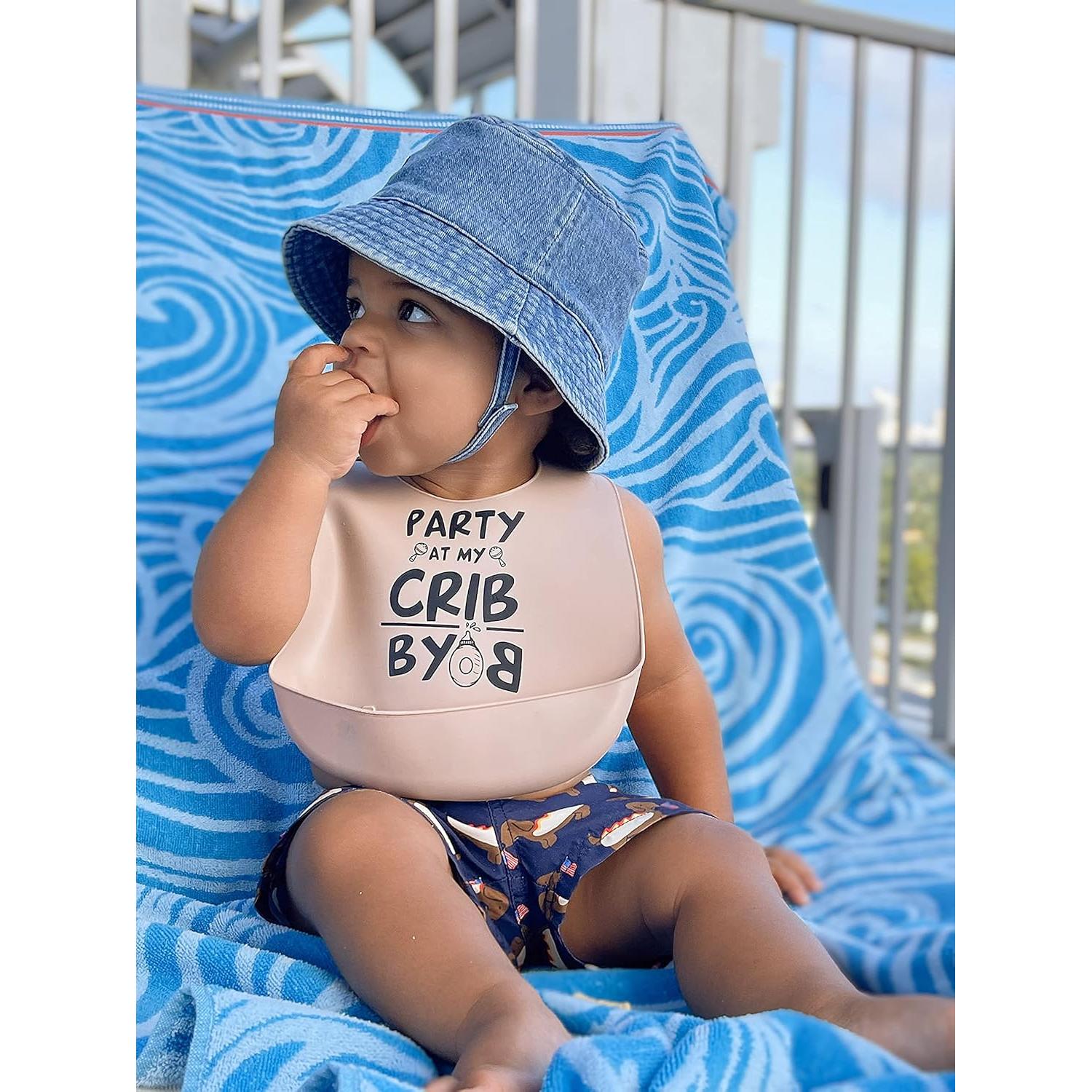 Babero de Silicona para Bebé Unisex BYOB Libre de BPA Beige