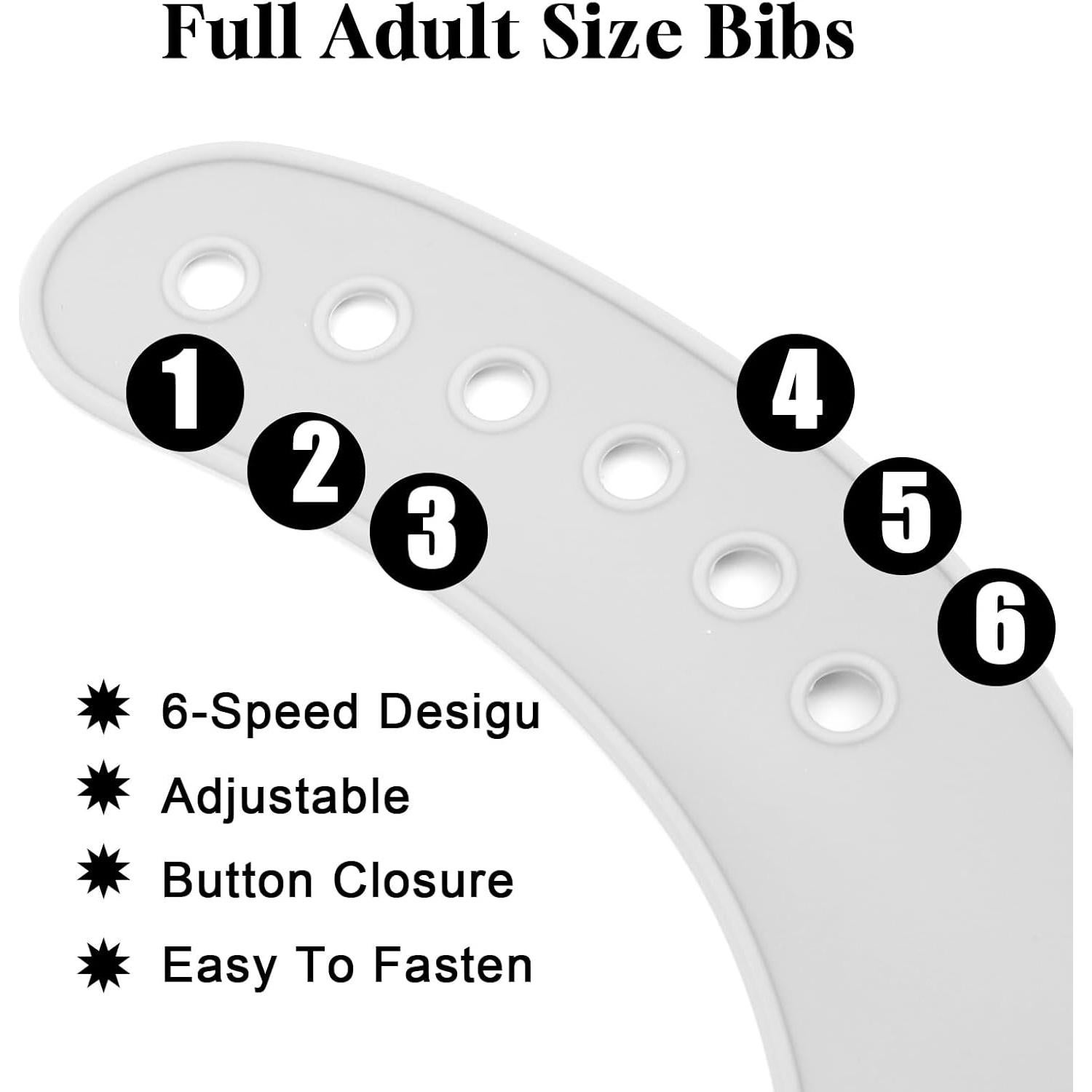 Paquete de 3 Baberos de Silicona para Adultos - Lavables y Ajustables