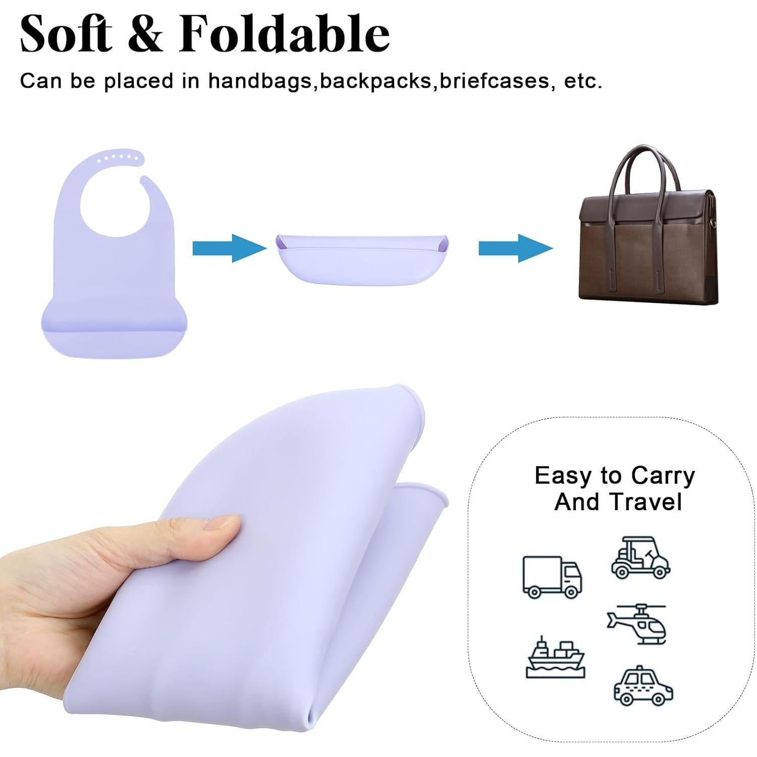 Paquete de 3 Baberos de Silicona para Adultos - Lavables y Ajustables