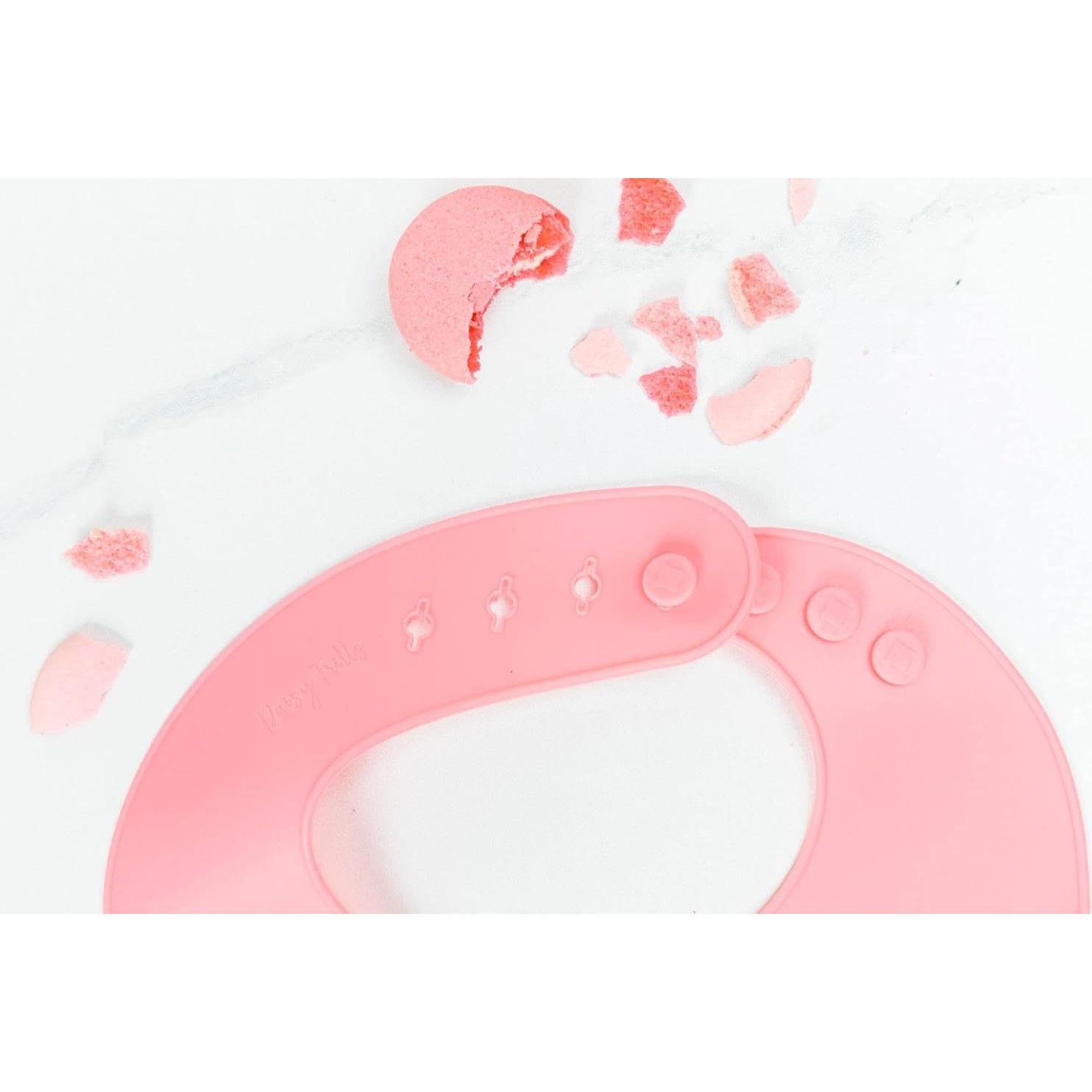 Baberos de Silicona Daisy Frills Set de 3 Rosa Suave