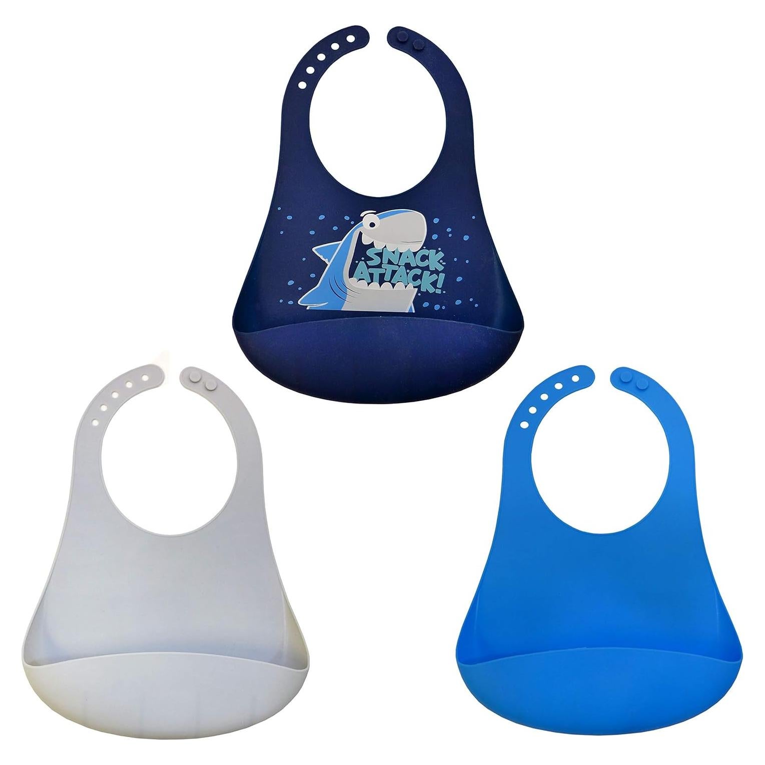 Conjunto de 3 Baberos de Silicona para Niños SC107