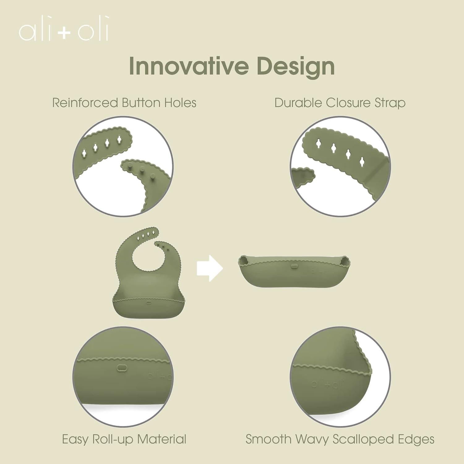 Babero de Silicona Impermeable Ali+Oli Rosa Verdadero