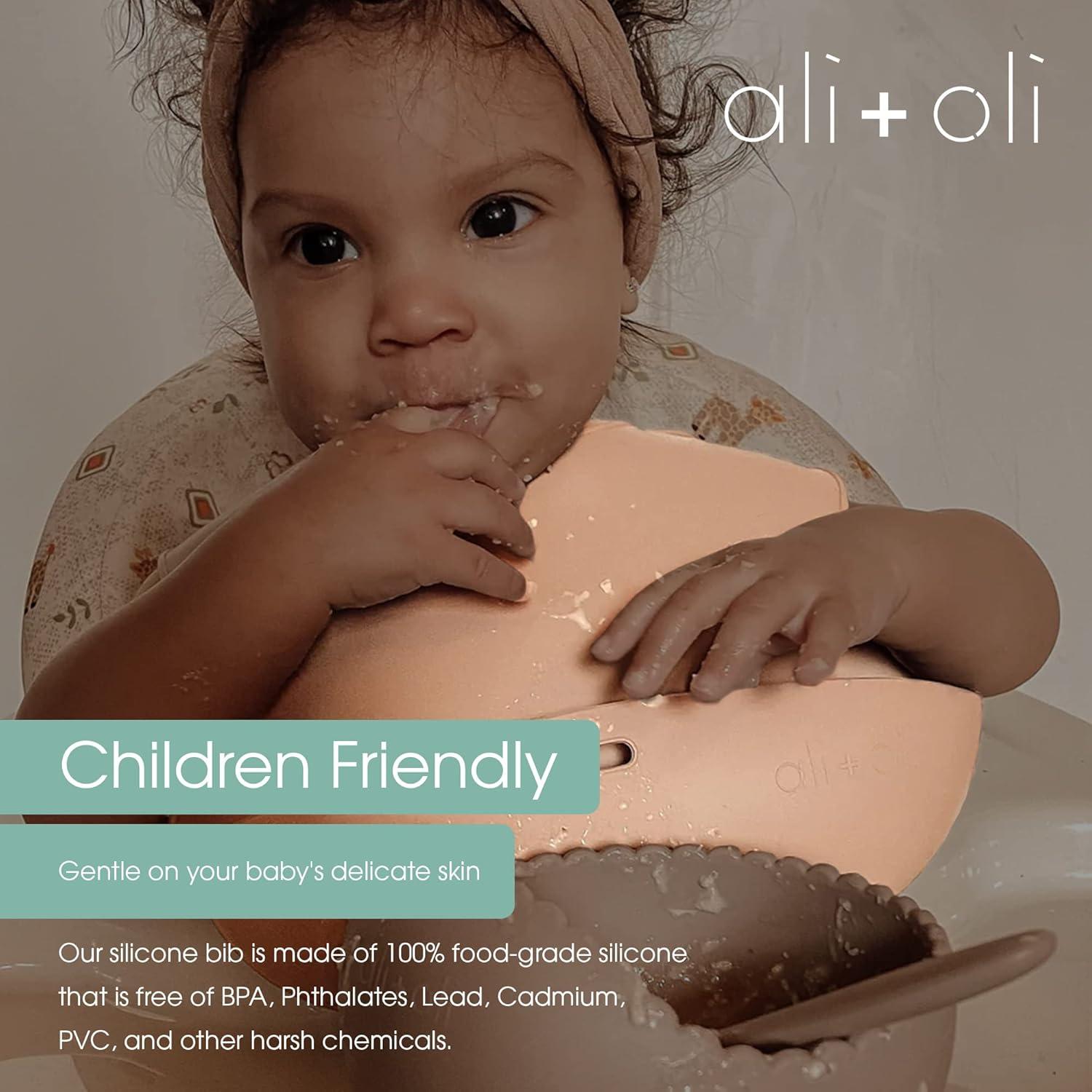 Babero de Silicona Impermeable Ali+Oli Rosa Verdadero