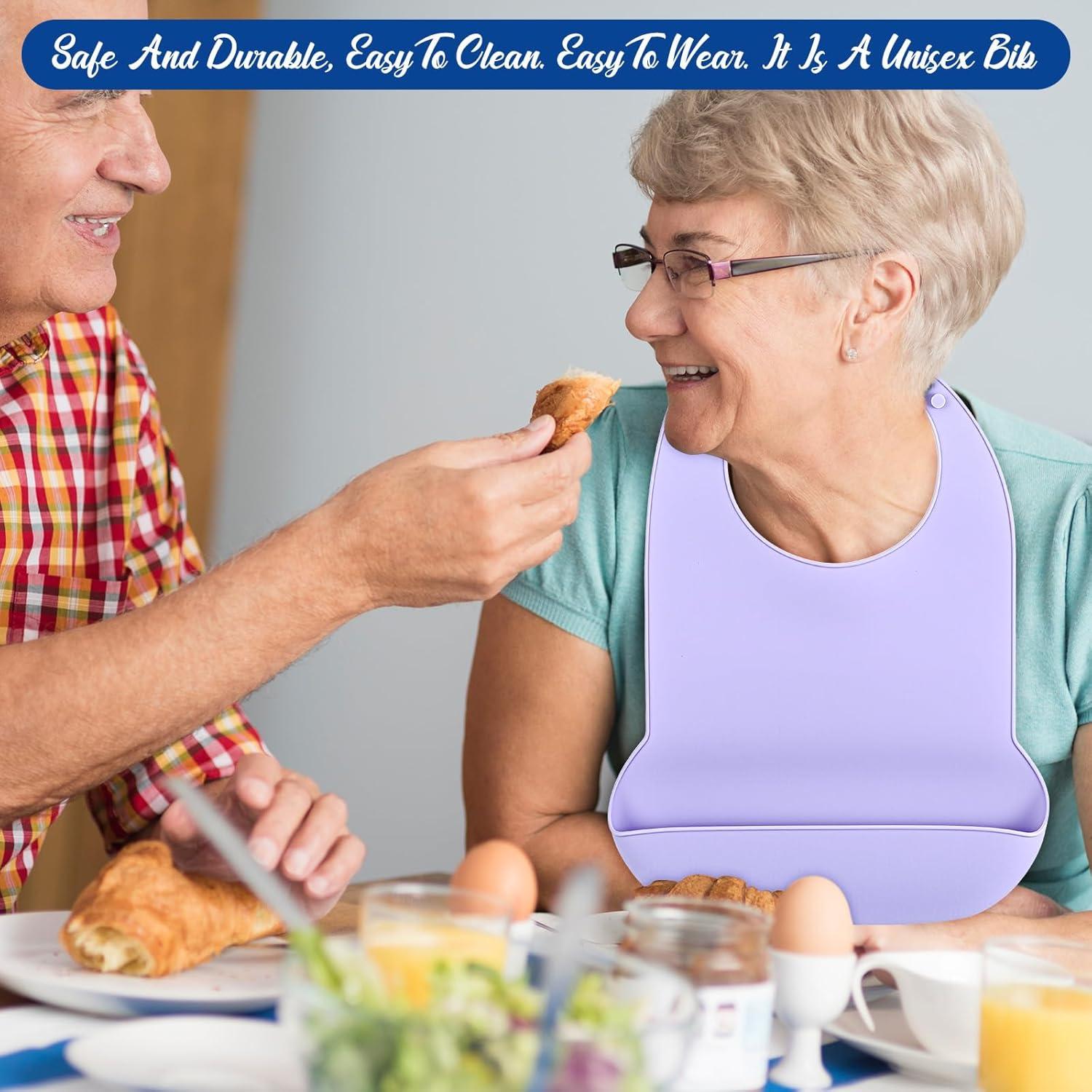 Baberos grandes de silicona para adultos MAQUITA - 2 piezas