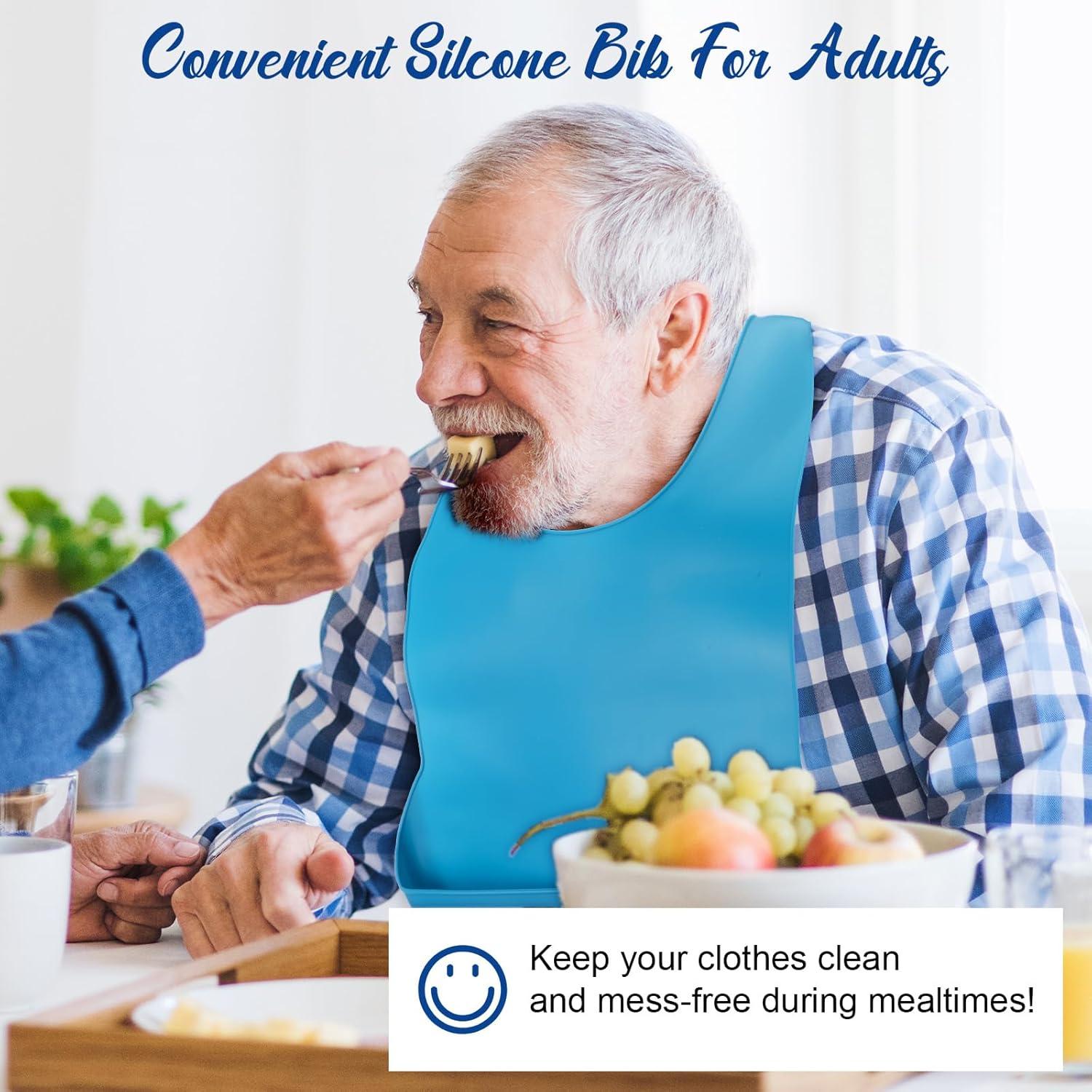 Baberos grandes de silicona para adultos MAQUITA - 2 piezas