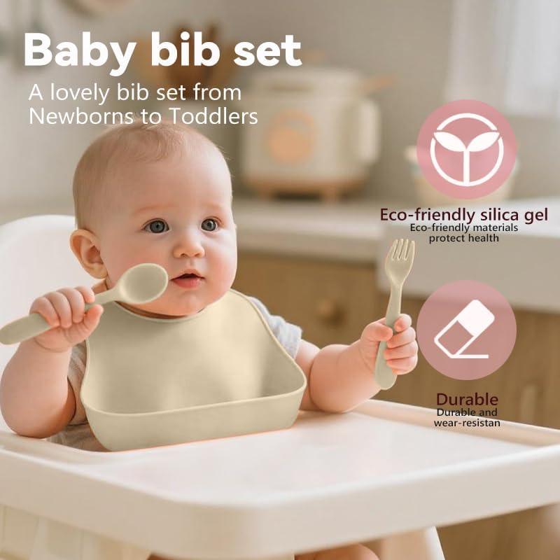 Set de Baberos de Silicona para Bebés con Utensilios - Xiamen Yangda