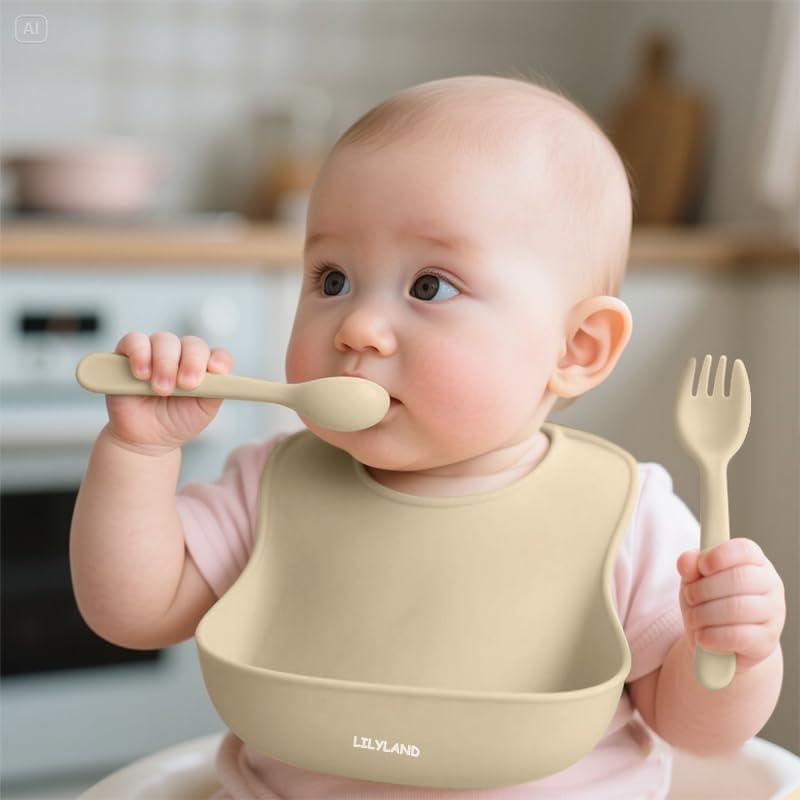 Set de Baberos de Silicona para Bebés con Utensilios - Xiamen Yangda