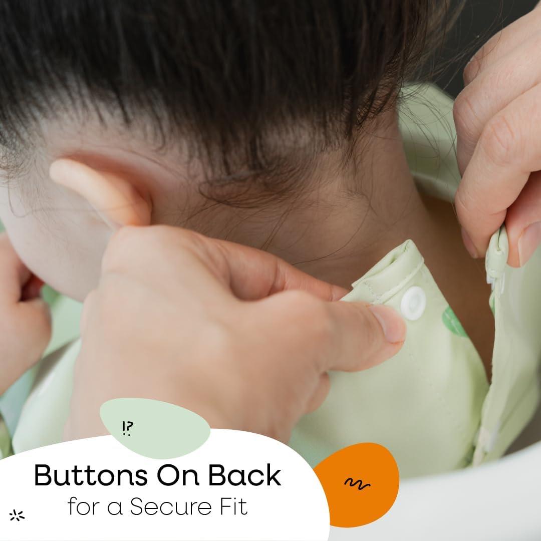 Juego de Baberos de Silicona Angora para Bebés - Ajustables e Impermeables