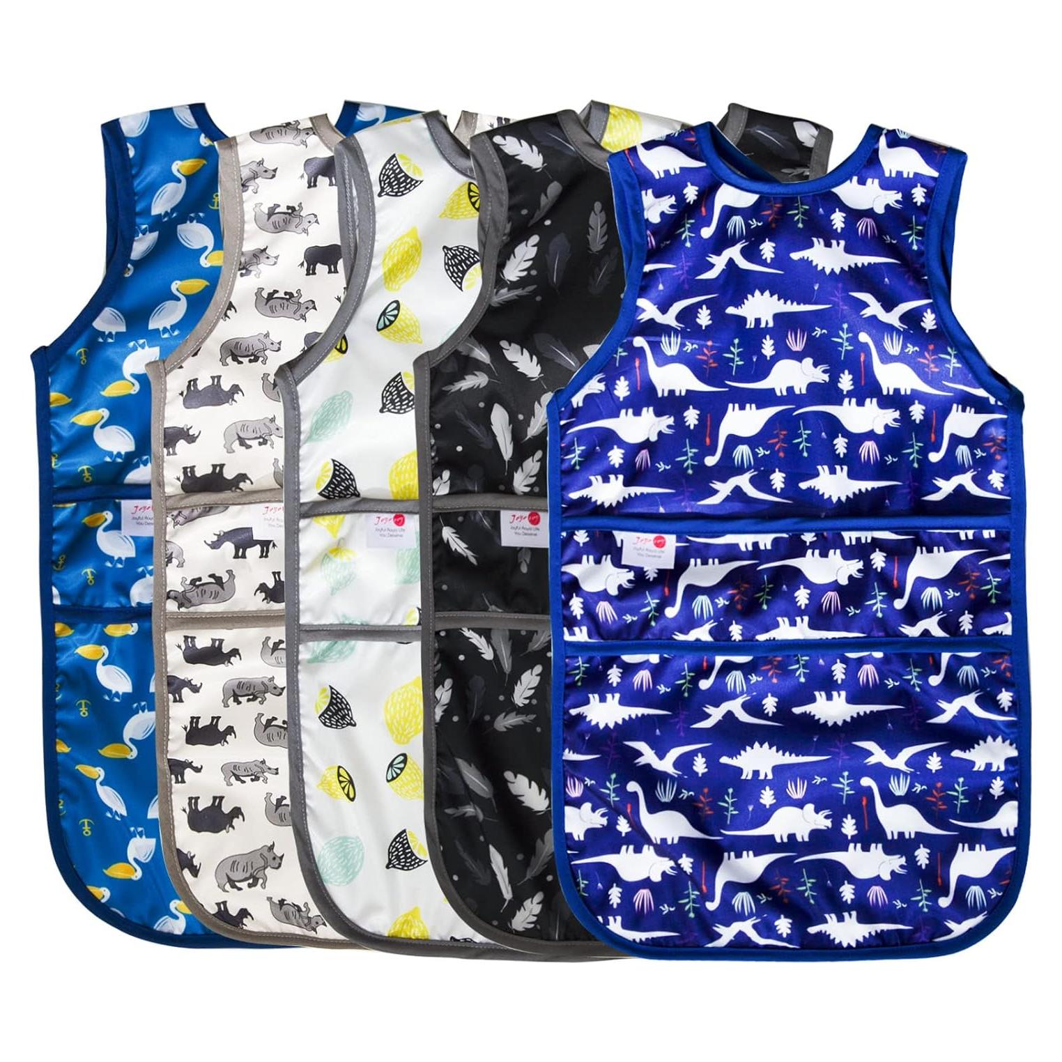 Baberos Impermeables Joyo Roy para Niños 2-4 Años - Lavables