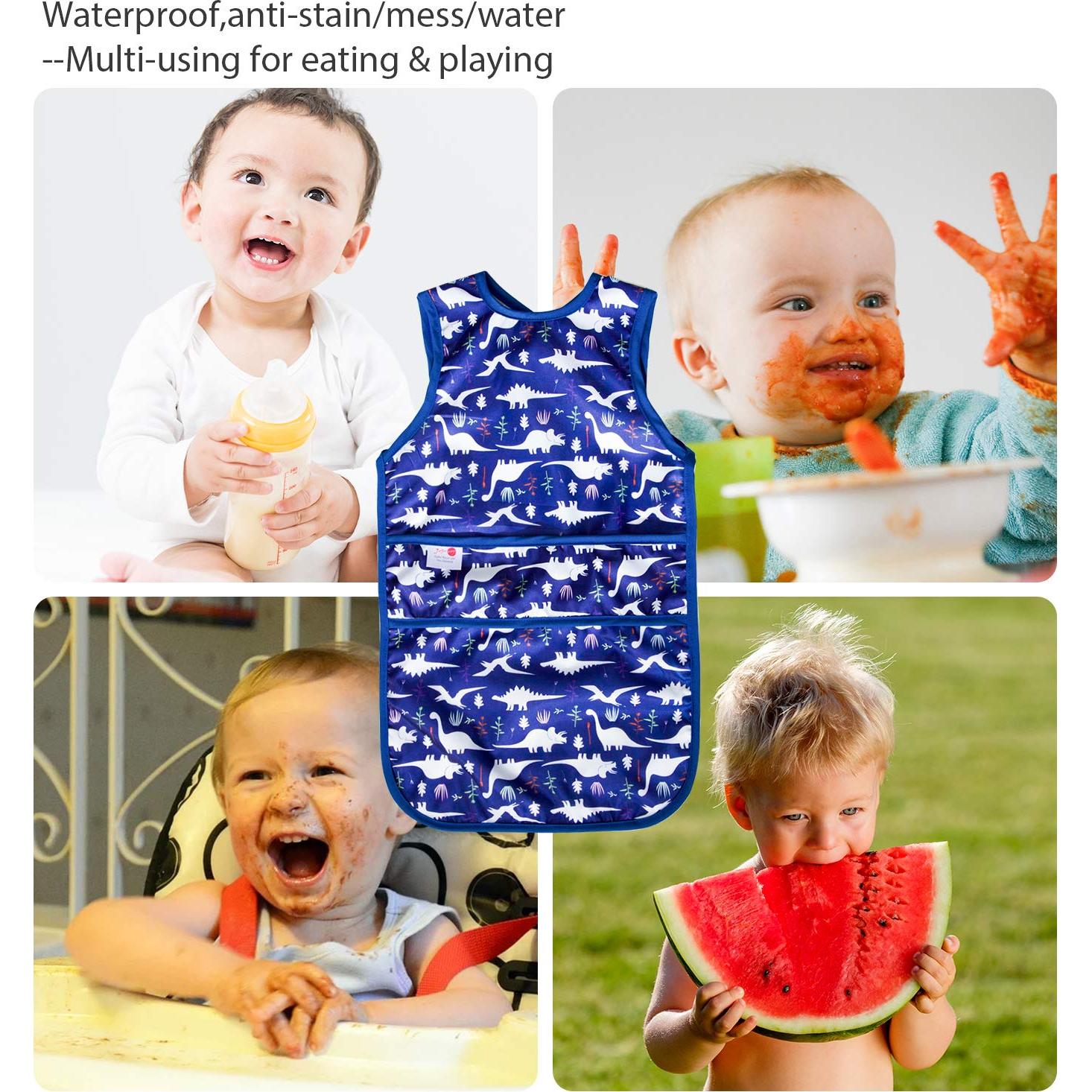 Baberos Impermeables Joyo Roy para Niños 2-4 Años - Lavables