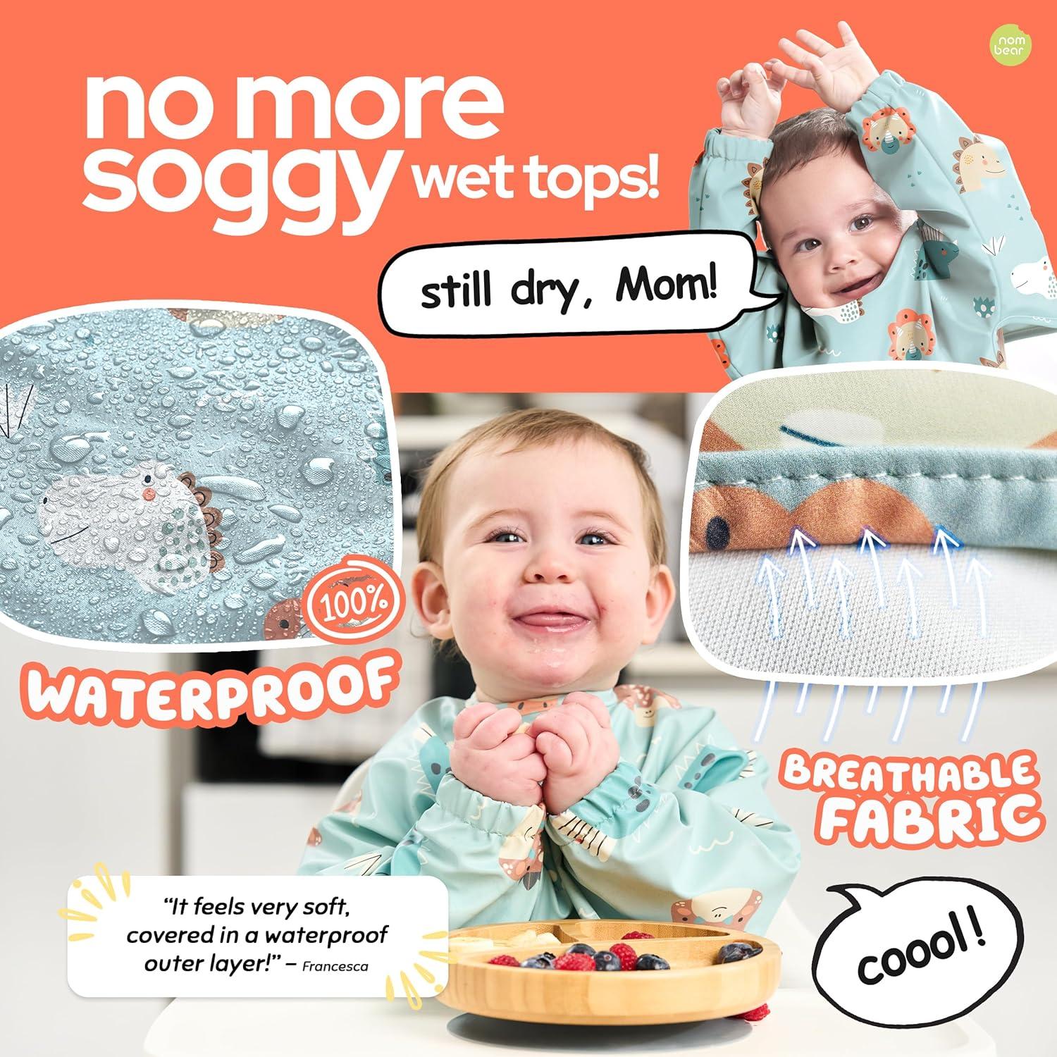 Babero Impermeable para Bebés Retail Nation - Manga Larga 6-24 Meses