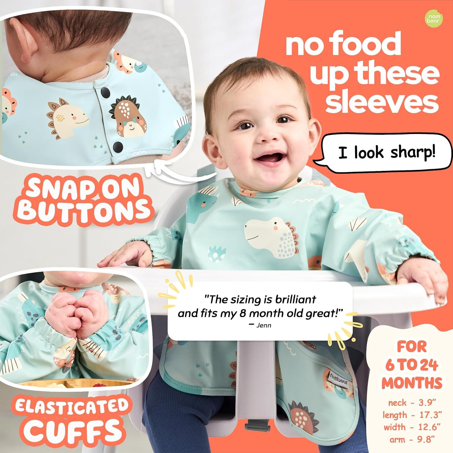 Babero Impermeable para Bebés Retail Nation - Manga Larga 6-24 Meses
