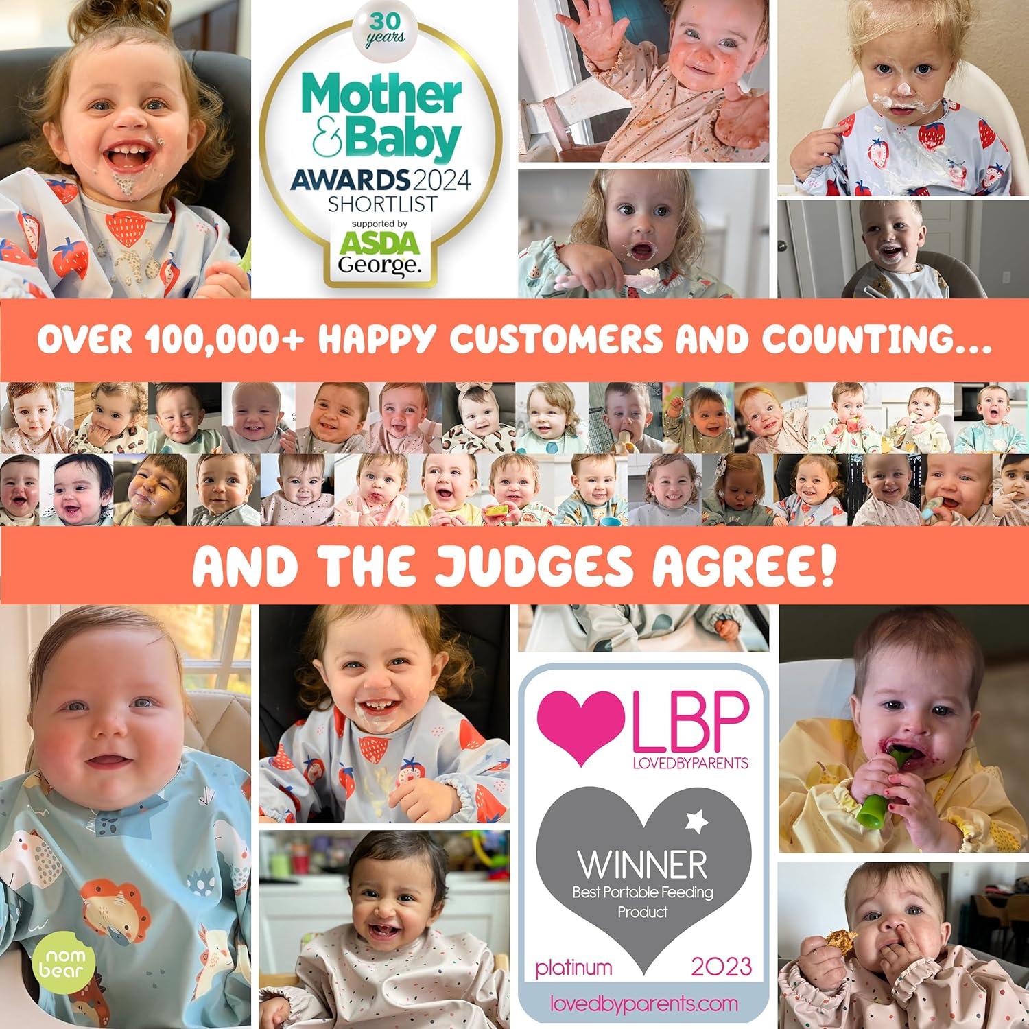 Babero Impermeable para Bebés Retail Nation - Manga Larga 6-24 Meses