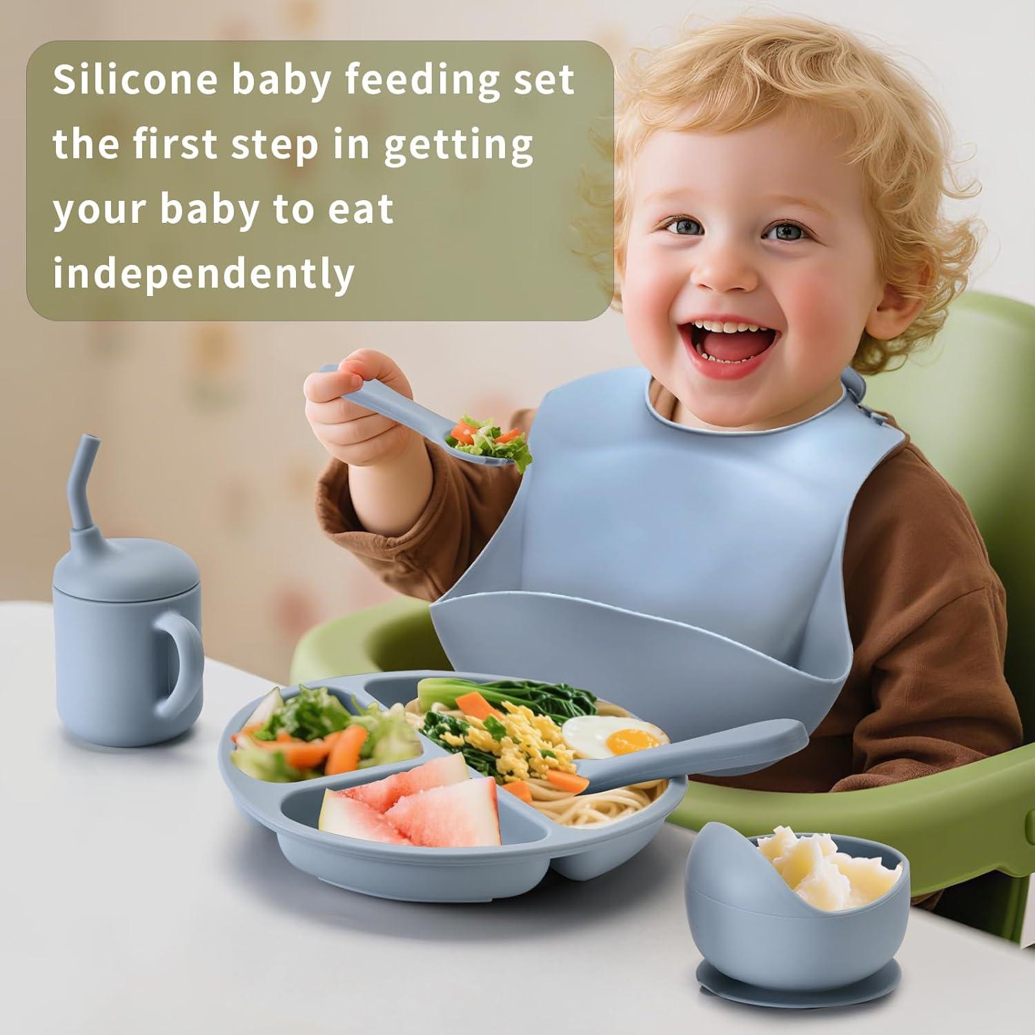 Juego de Alimentación Silicona Bebés Orghcyi 6 Piezas BPA Libre