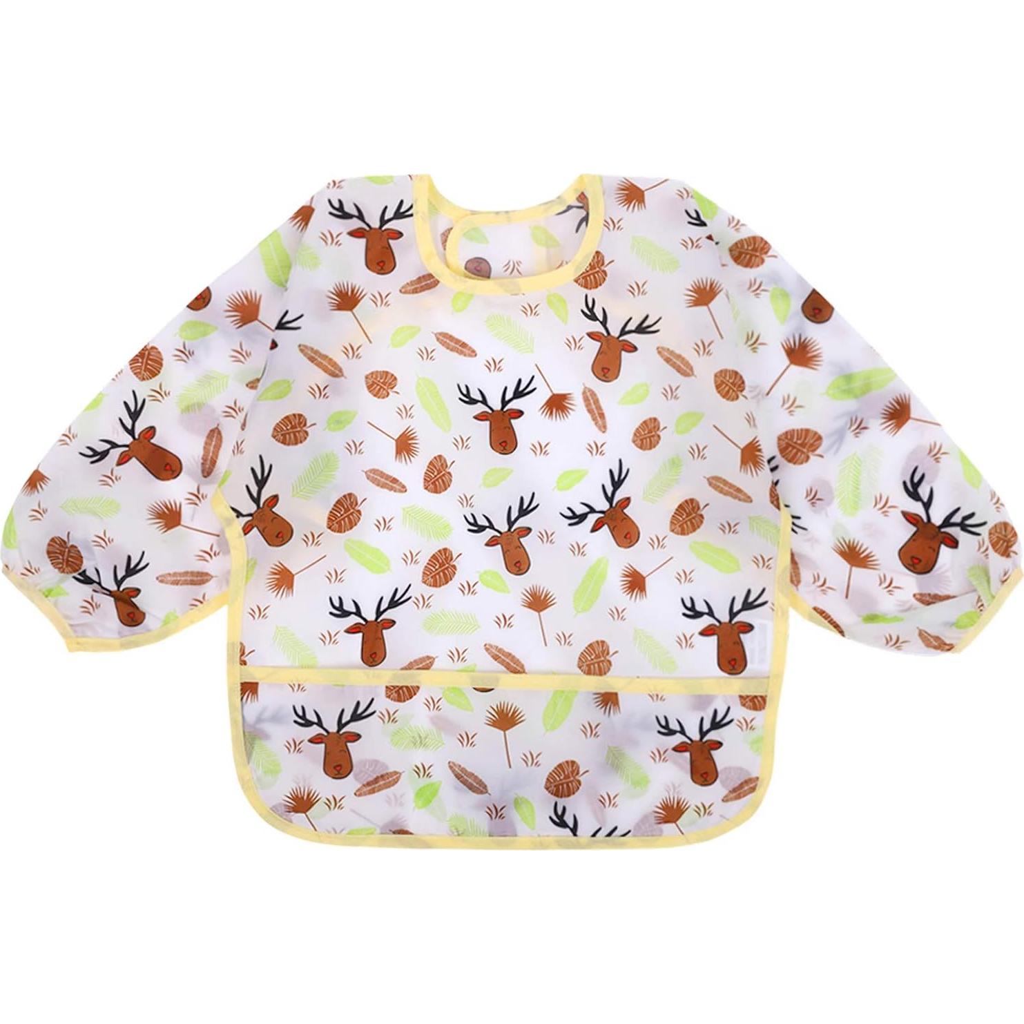 Baberos de Manga Larga Accmor Impermeables para Bebés 6-36 Meses