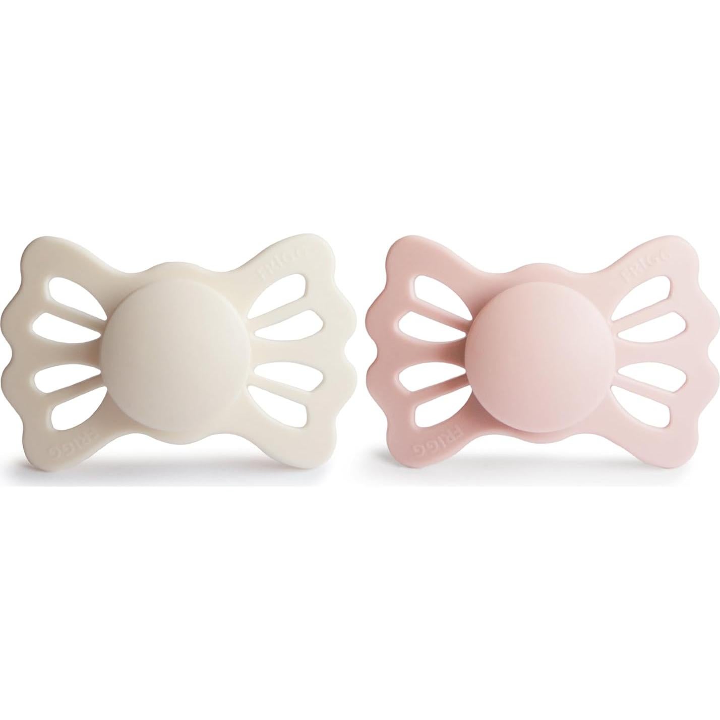 Chupete de Silicona FRIGG Lucky Simétrico 6-18 Meses Crema/Rosado