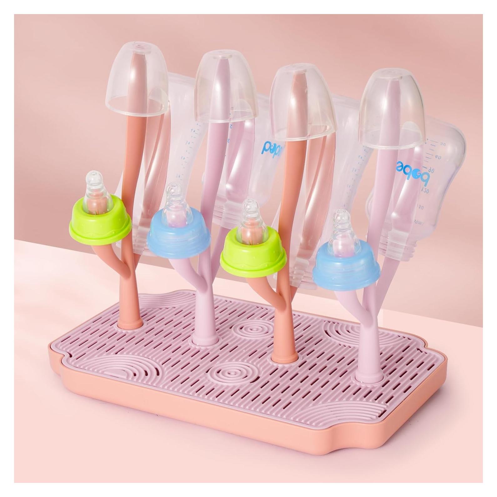 Organizador para Secar Biberones AMZCOM Morado/Rosa 30x18.5x27cm