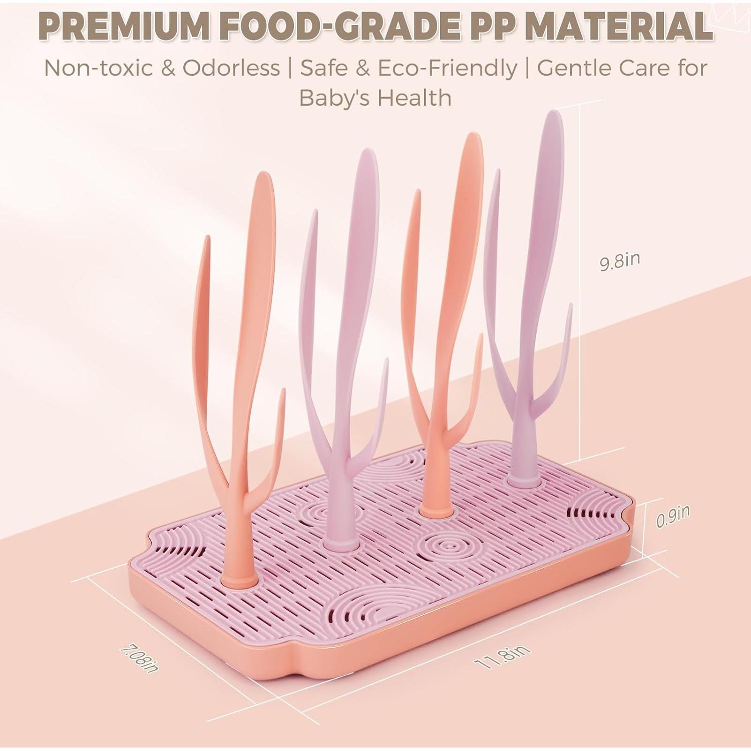 Organizador para Secar Biberones AMZCOM Morado/Rosa 30x18.5x27cm