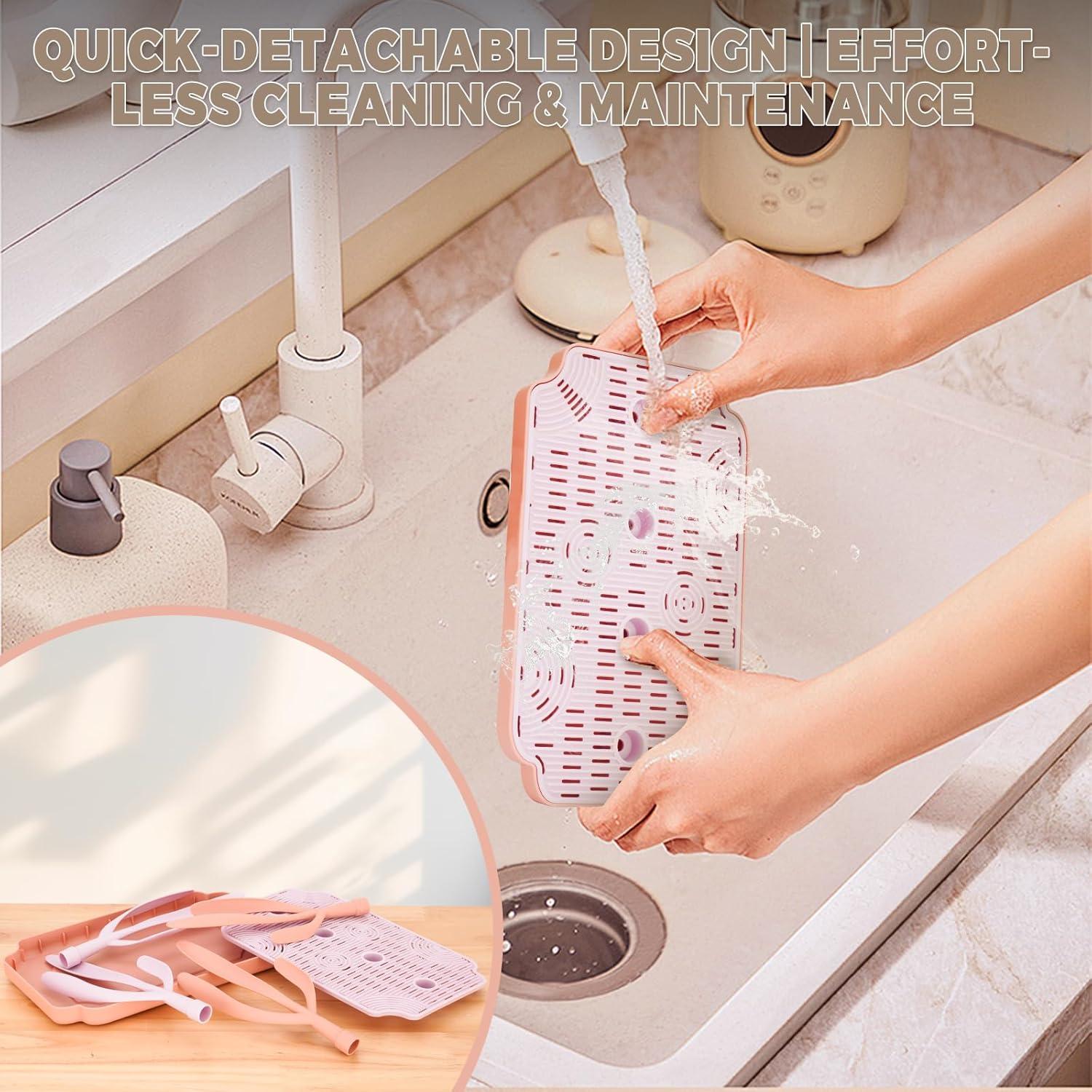 Organizador para Secar Biberones AMZCOM Morado/Rosa 30x18.5x27cm