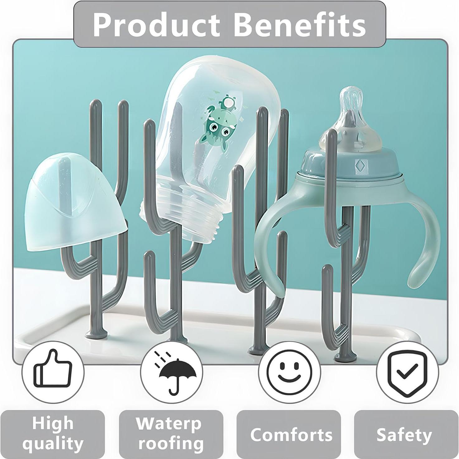 Soporte para Secado de Biberones Zyvoreliax Plegable Blanco