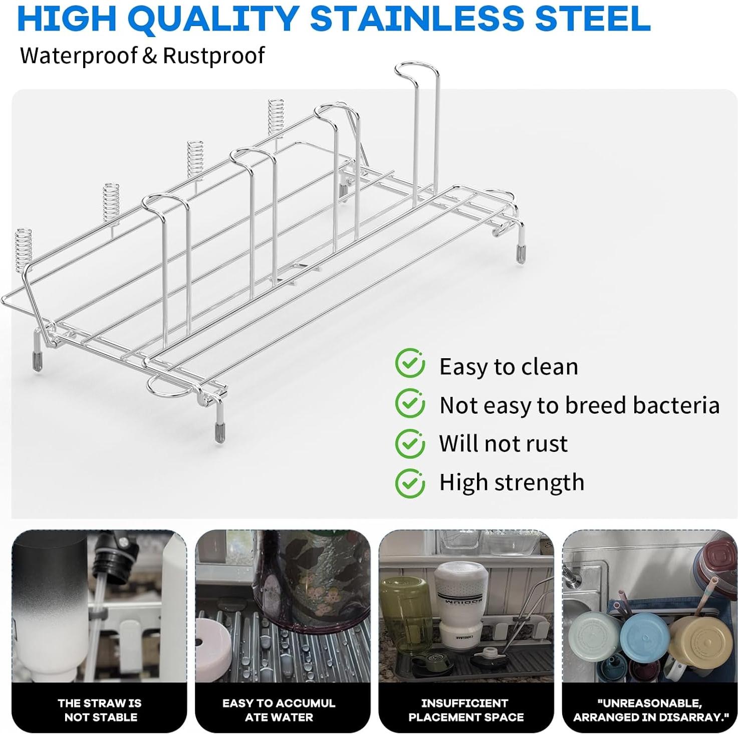 Organizador de Secado de Botellas Plegable Chilinii Acero Inoxidable