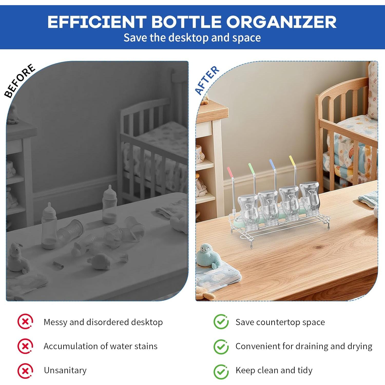 Organizador de Secado de Botellas Plegable Chilinii Acero Inoxidable