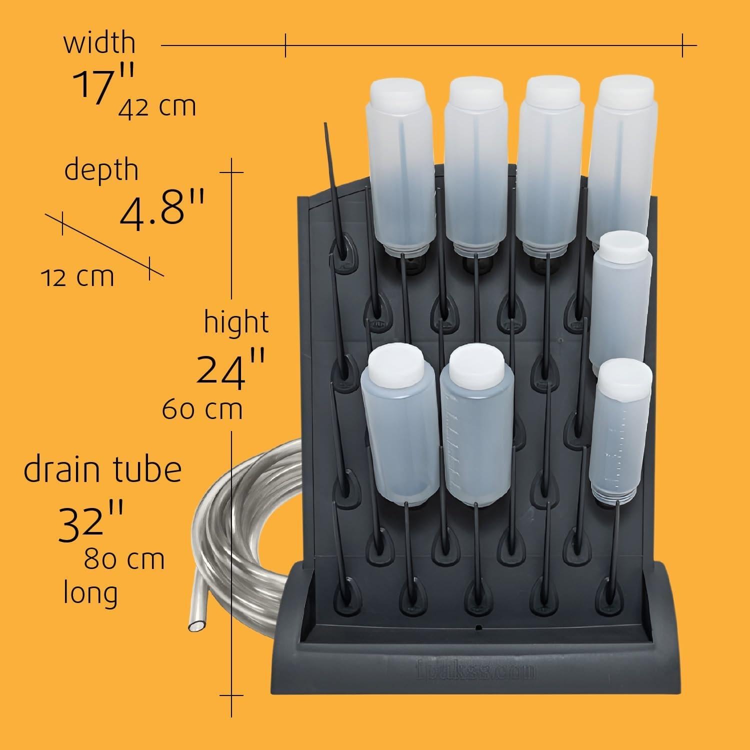 Organizador de Secado de Botellas DAN Market 32 Picos Montado en Pared