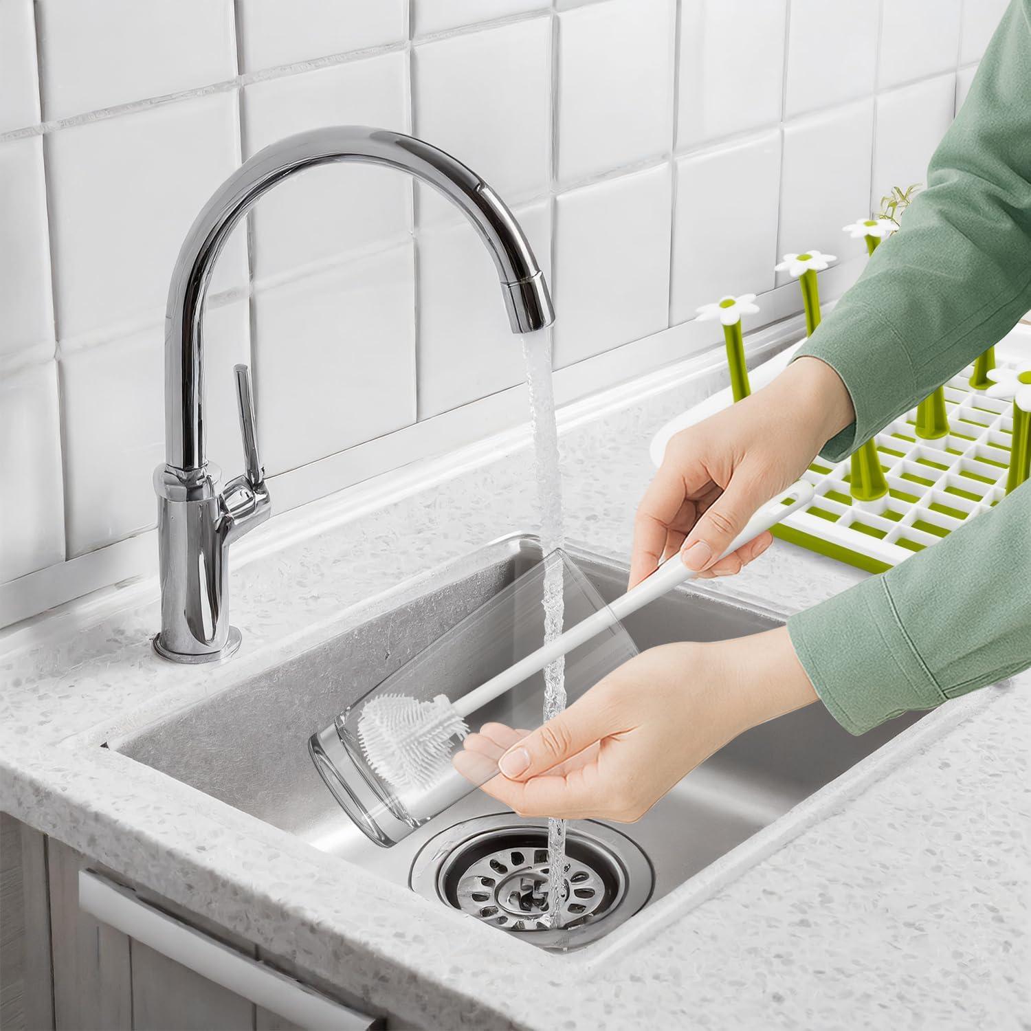 Soporte Secado Botellas EQUNROY Plegable Verde 9 Varillas